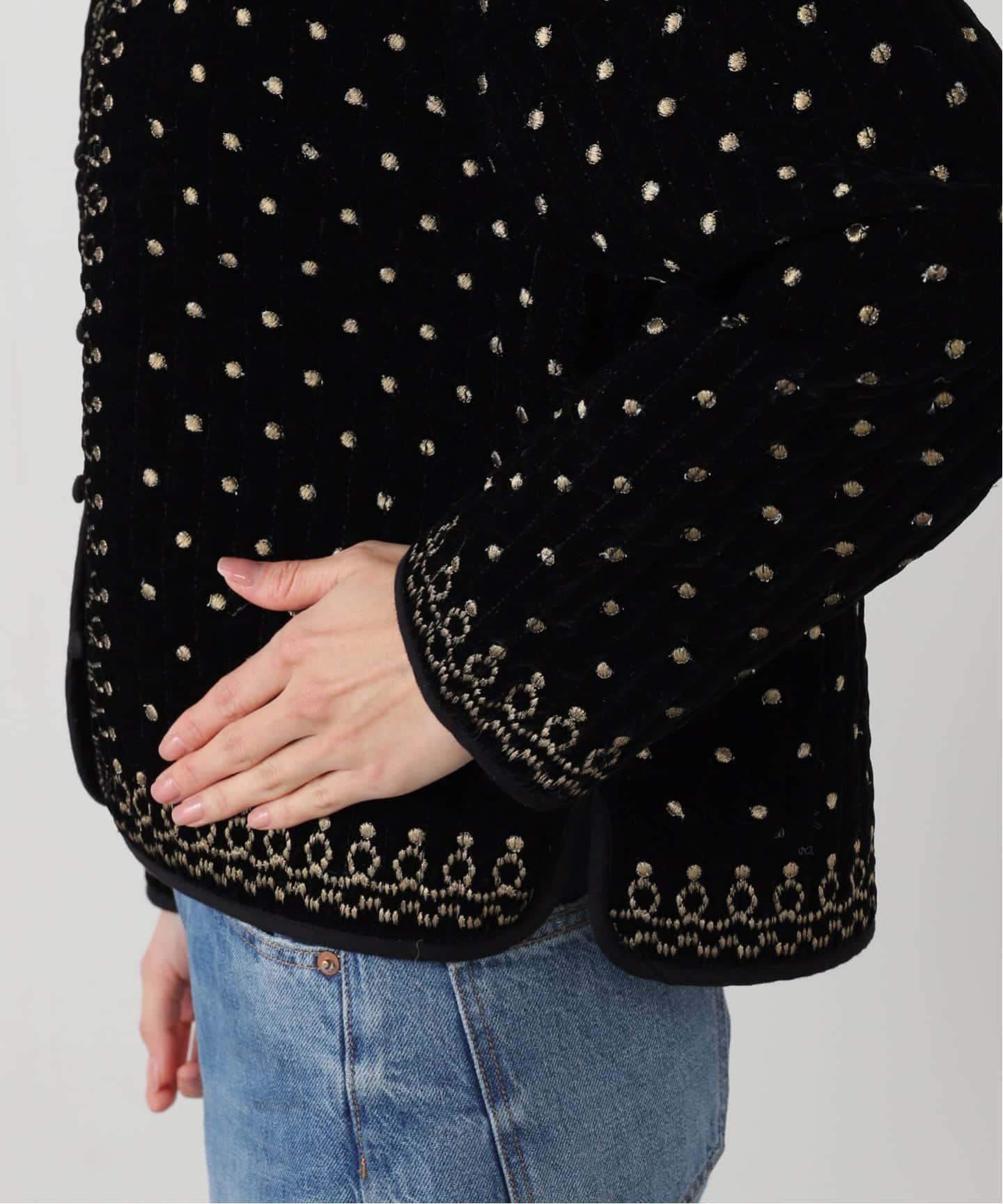 洗える】TORRAZZO DONNA/トラッゾドンナ ベロアエンブロイダリー