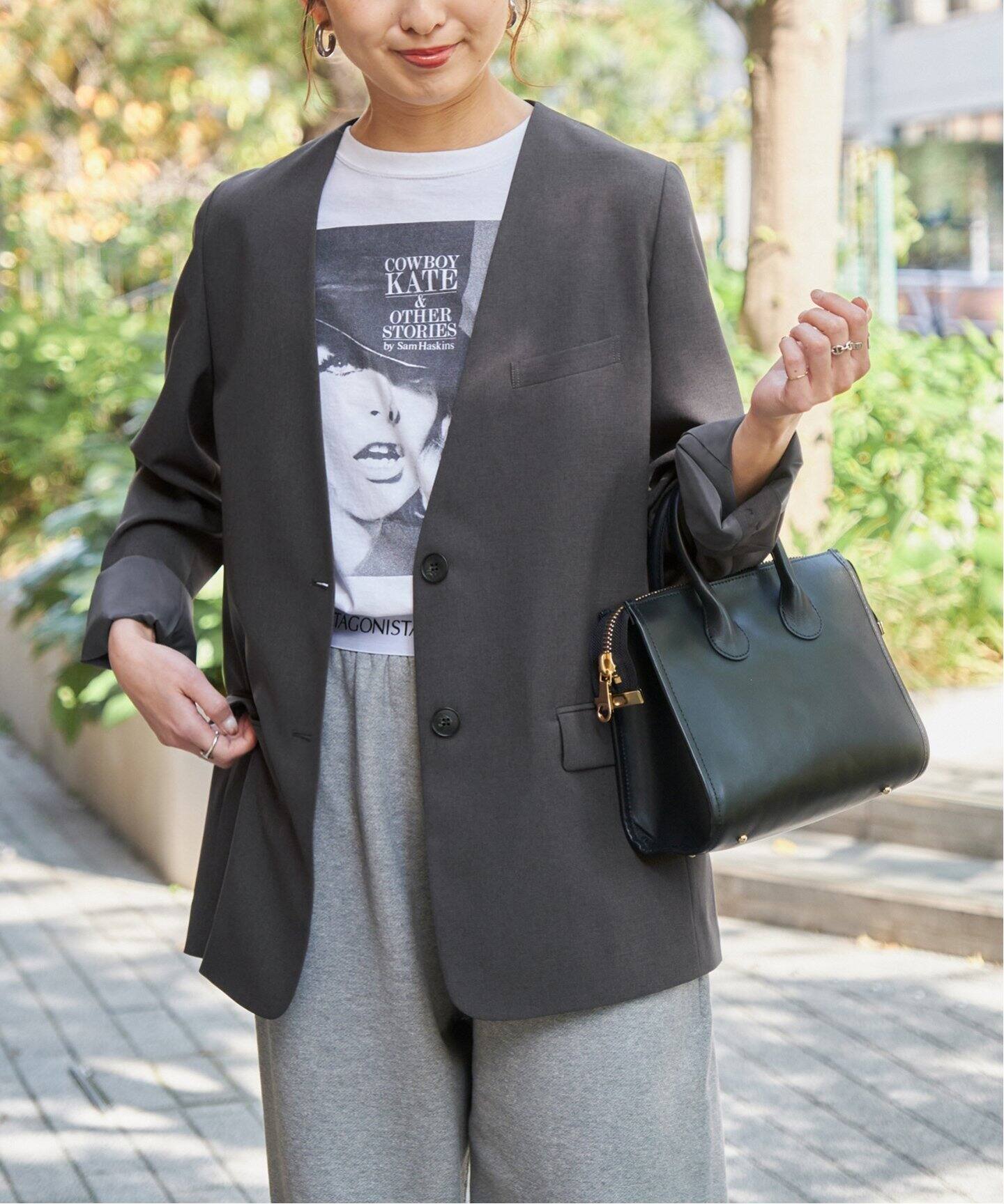 パウダーツイルノーカラージャケット（テーラードジャケット）｜Spick