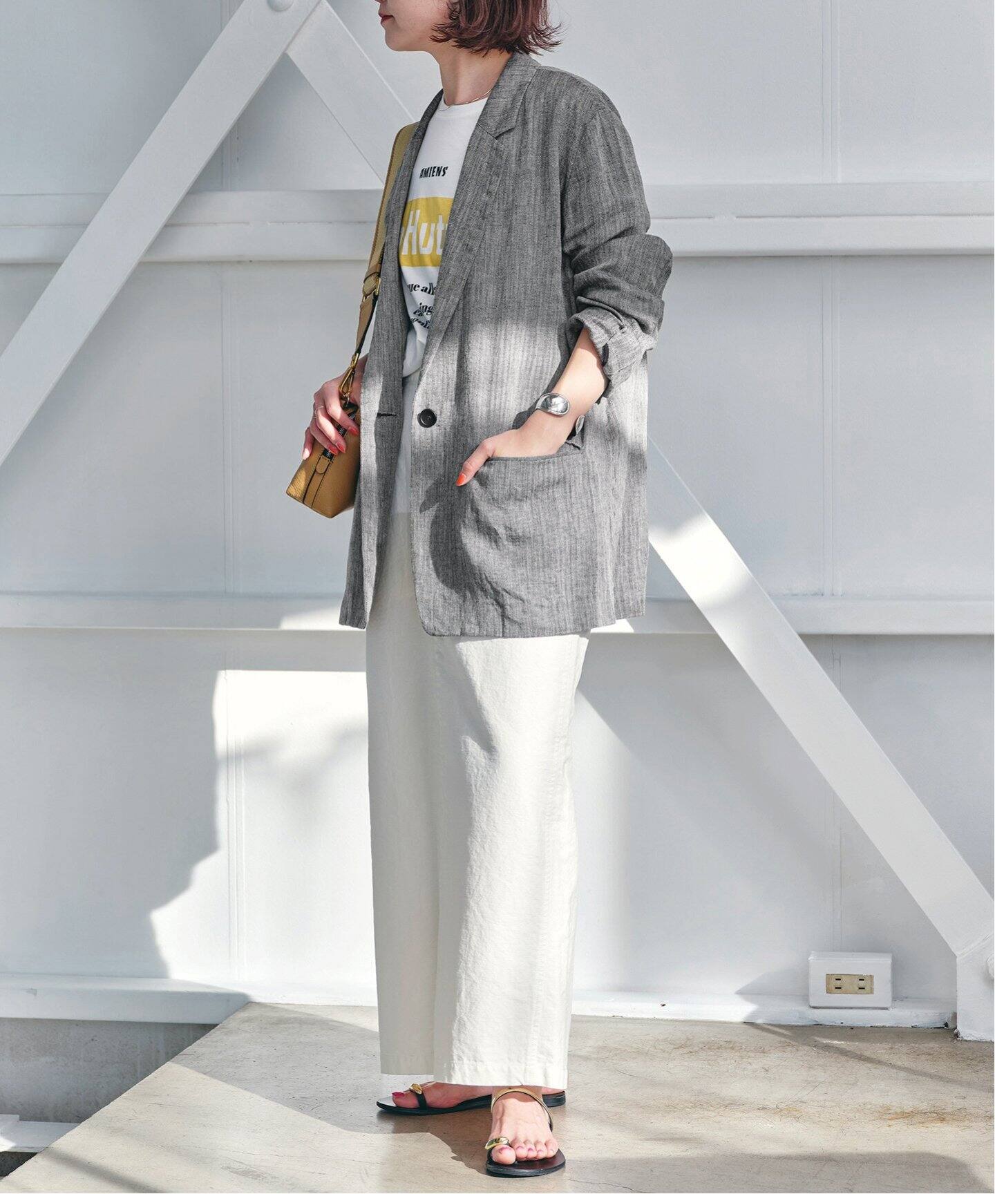 追加》リネンエアリージャケット（テーラードジャケット