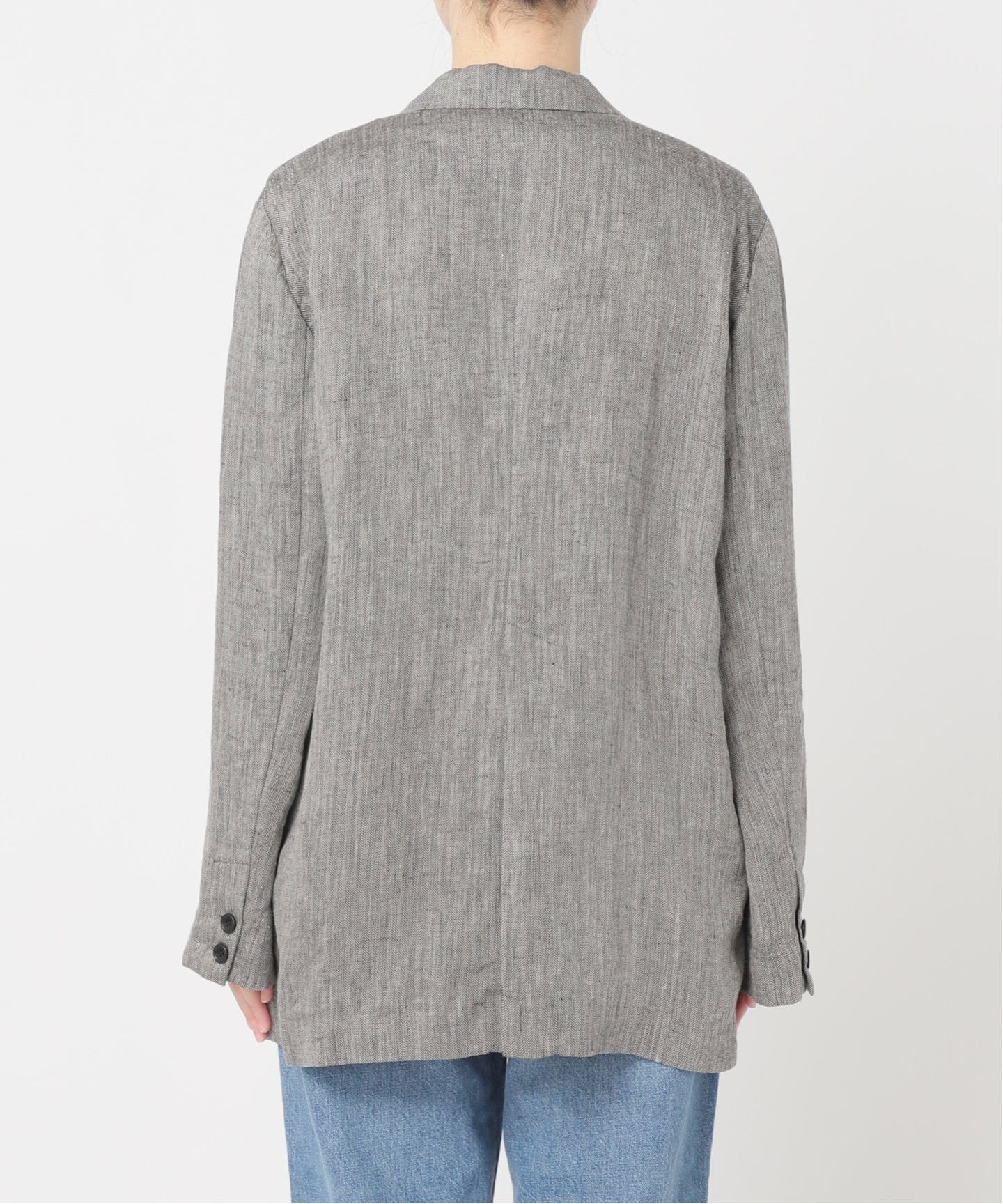 スピックアンドスパン 25SS リネンエアリージャケット 36 グレー WEB限定追加2》リネンエアリージャケット（テーラードジャケット