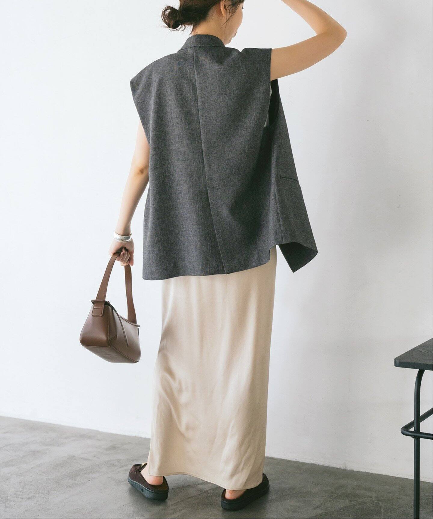 メランジダブルブレストジレ 38サイズ ブラウンSpick & Span ドライ