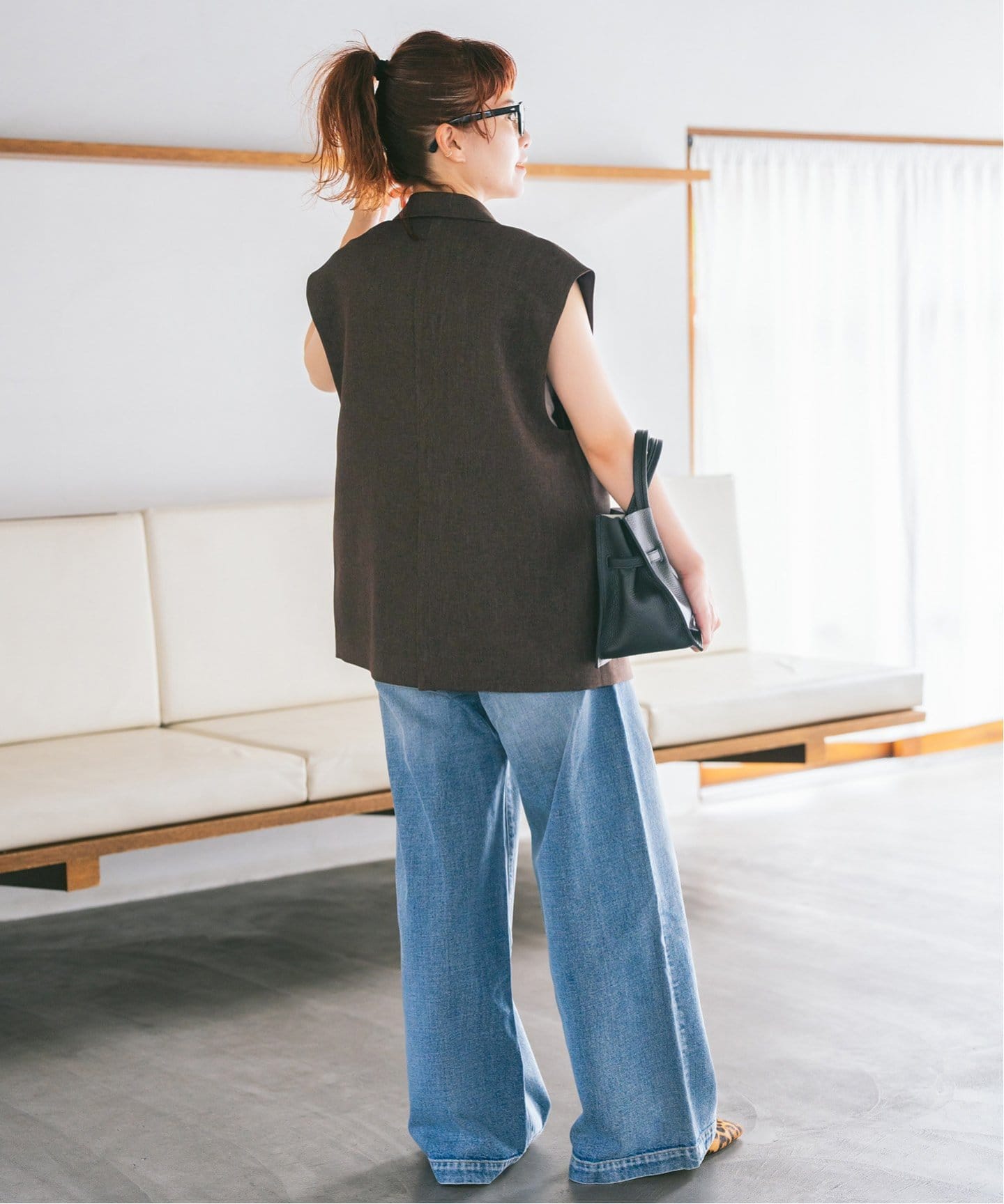 Spick and Spanメランジダブルブレストジレ　ブラウン38 ドライメランジジレ（ジレ）｜Spick and Span（スピック＆スパン