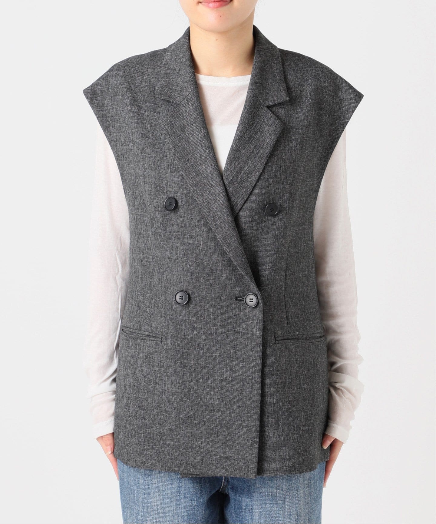 Spick&Span メランジダブルブレストジレ メランジダブルブレストジレ（ジレ）｜Spick and Span（スピック