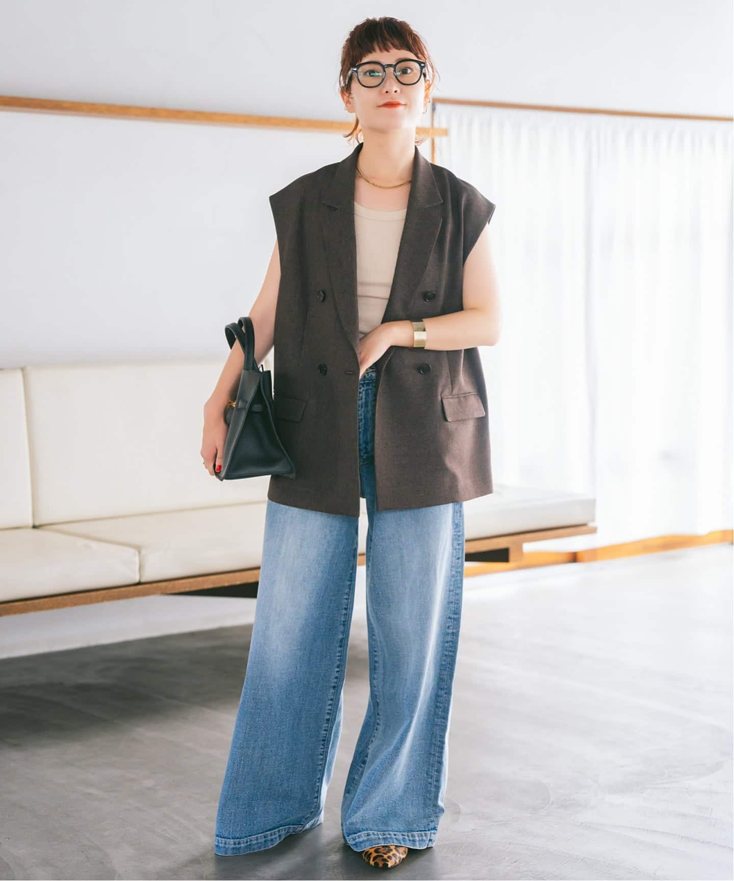 【超美品】Spick and Span グレー ダブルブレストジレ ジャケット 超美品】Spick and Span グレー ダブルブレストジレ ジャケット