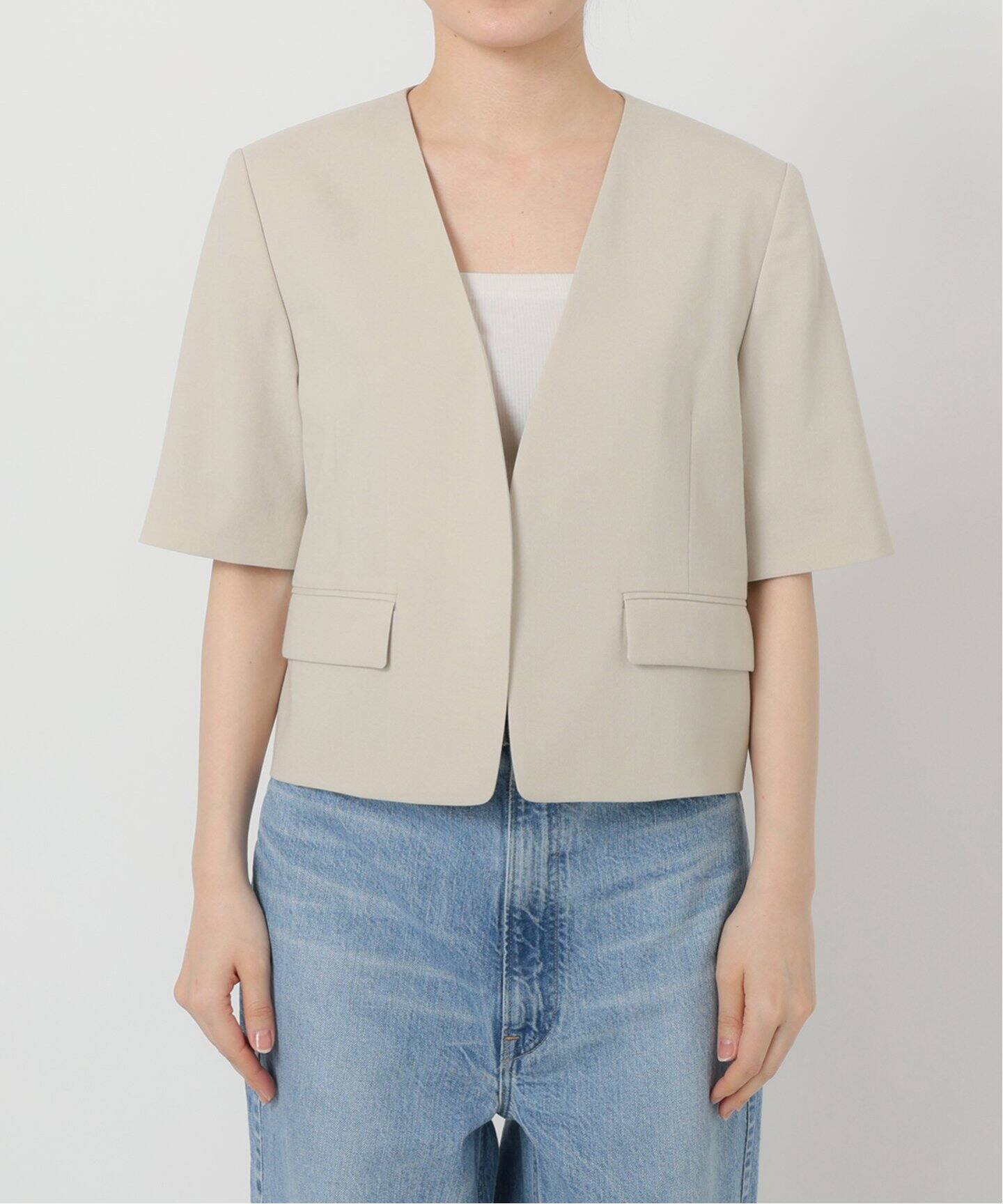 ハーフスリーブノーカラージャケット（その他ジャケット・スーツ  