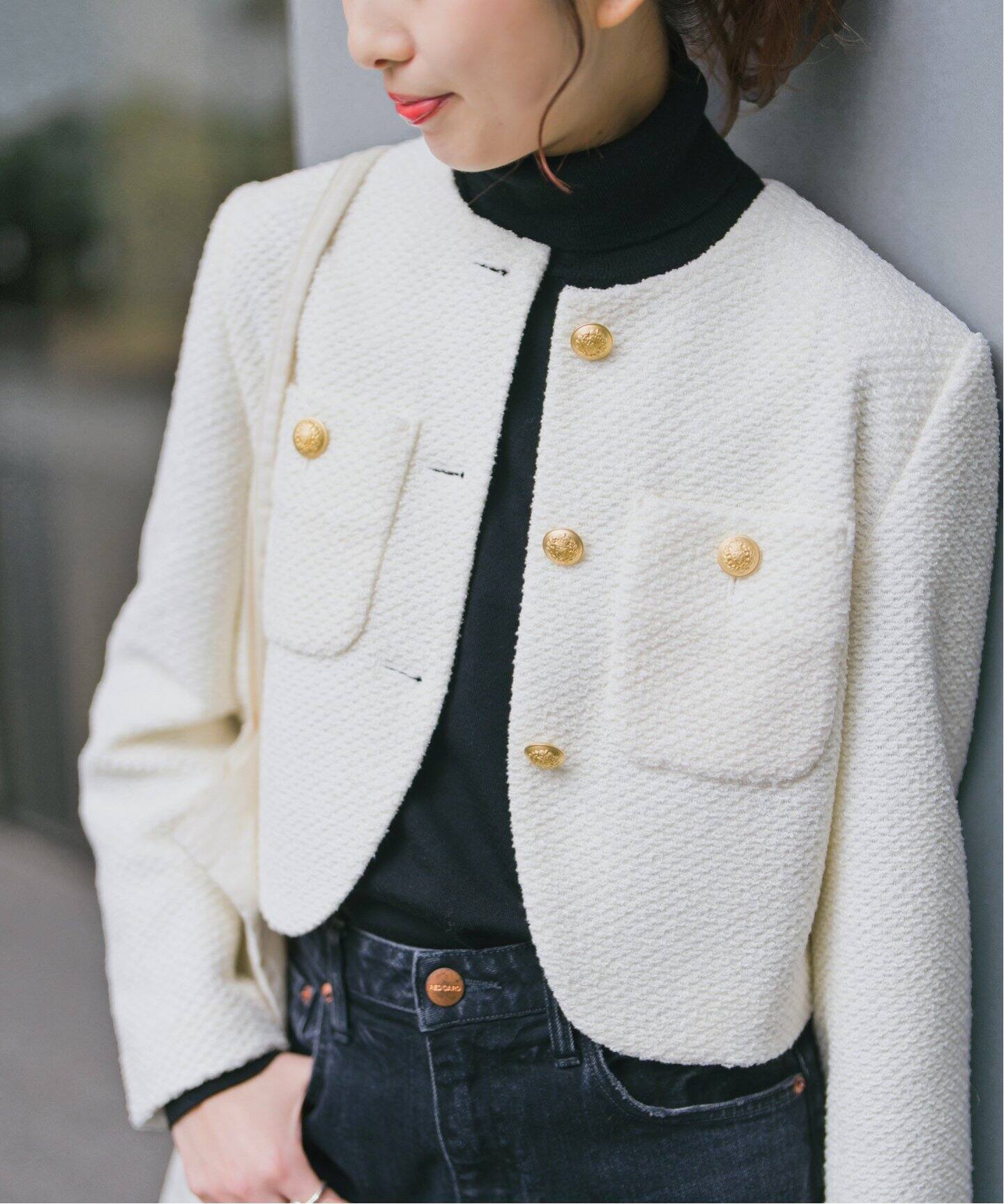 ループヤーンツイードジャケット（ノーカラージャケット）｜Spick and  