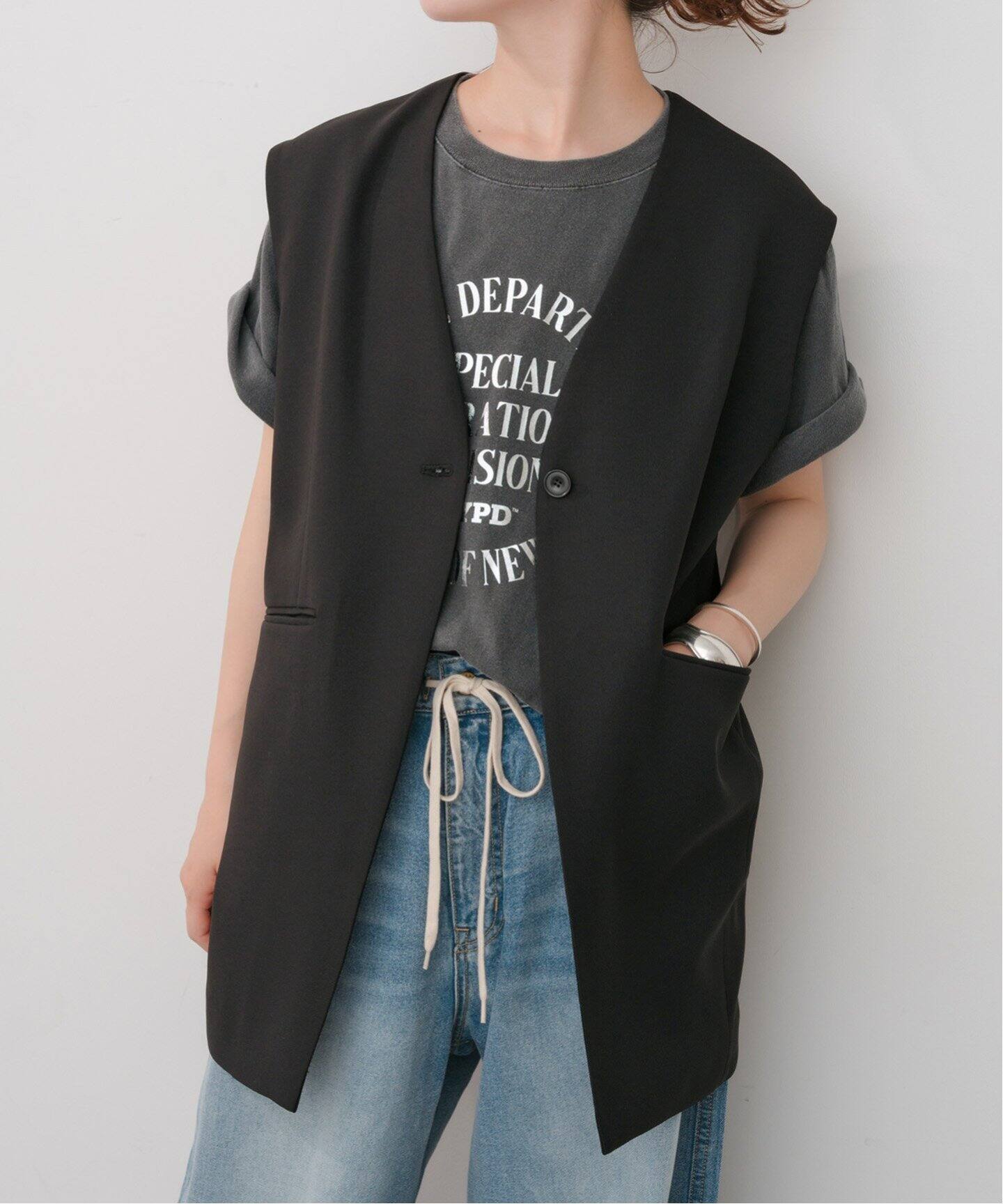 Vカラーロングジレ（ジレ）｜Spick and Span（スピック＆スパン）の