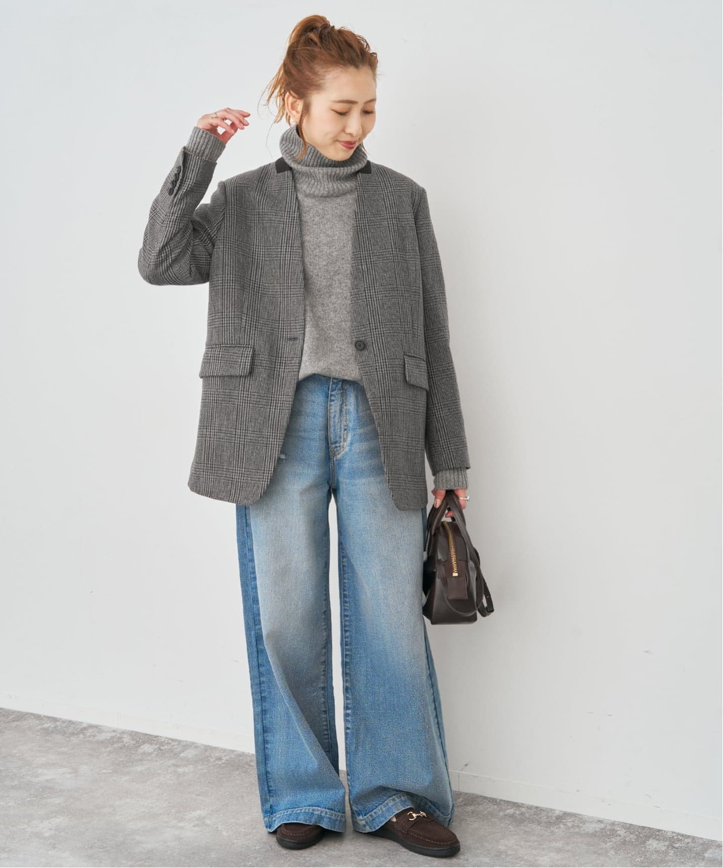 spick＆span パウダーツイルノーカラージャケット　グレー　38 Spick＆Span（スピック アンド スパン） ジャケット ノーカラー