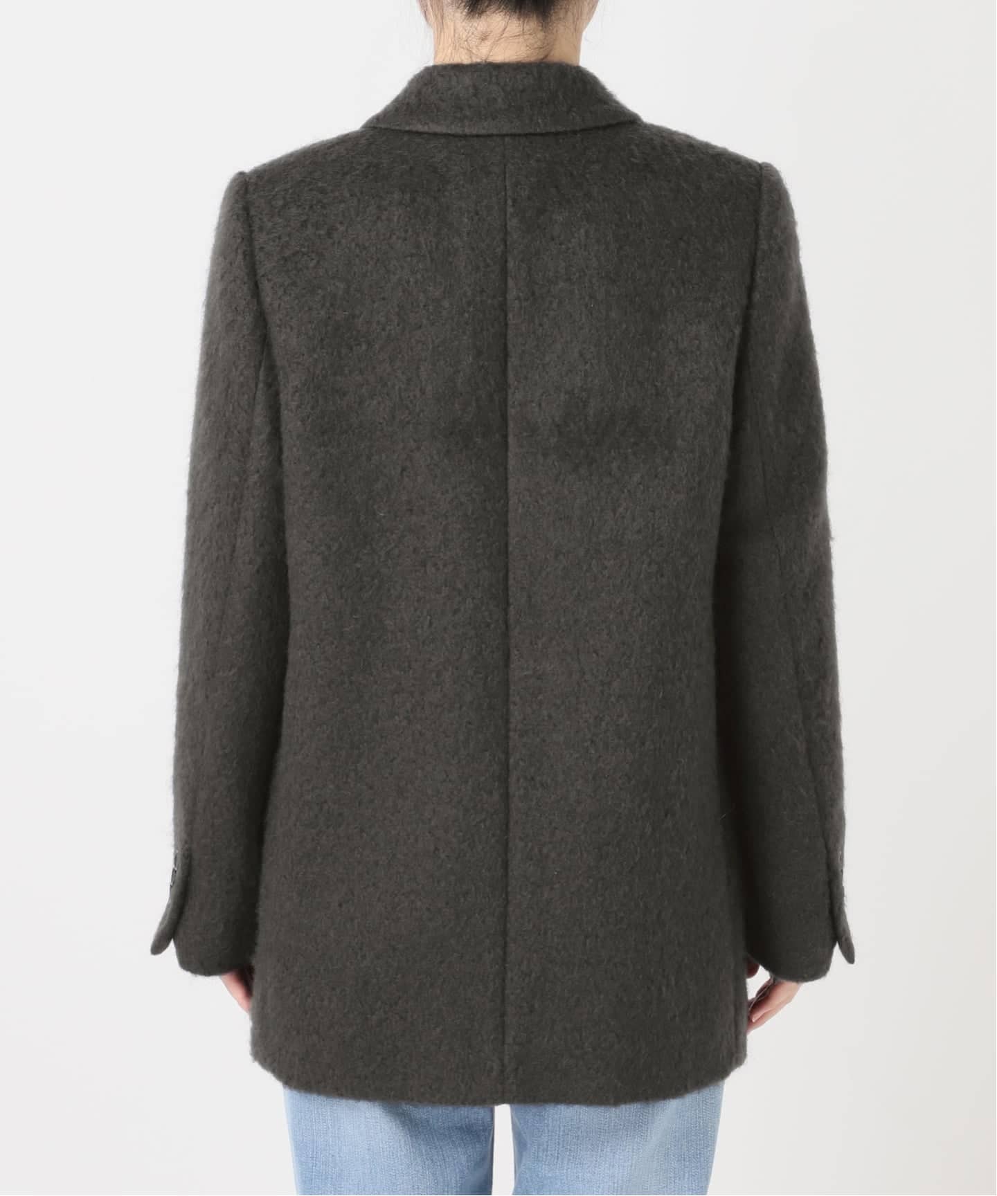 美品　23AW　スピックアンドスパン　シャギージャケットコート　モヘヤ　ブラウン モヘヤブレンド シャギージャケット（その他ブルゾン／アウター