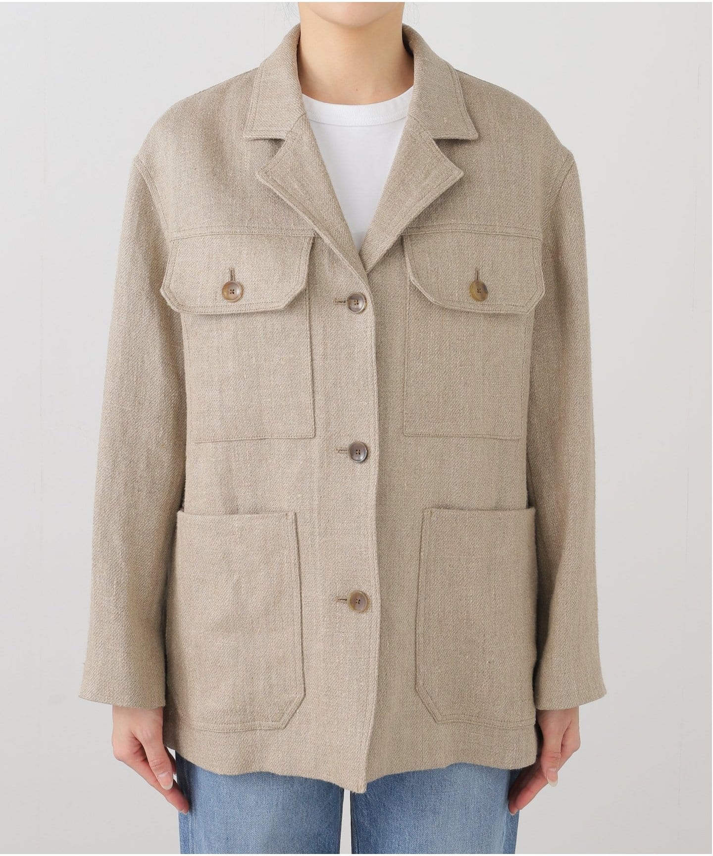 advent Safari linen jacket リネン サファリジャケット advent Safari linen jacket リネン サファリジャケット Linen Safari