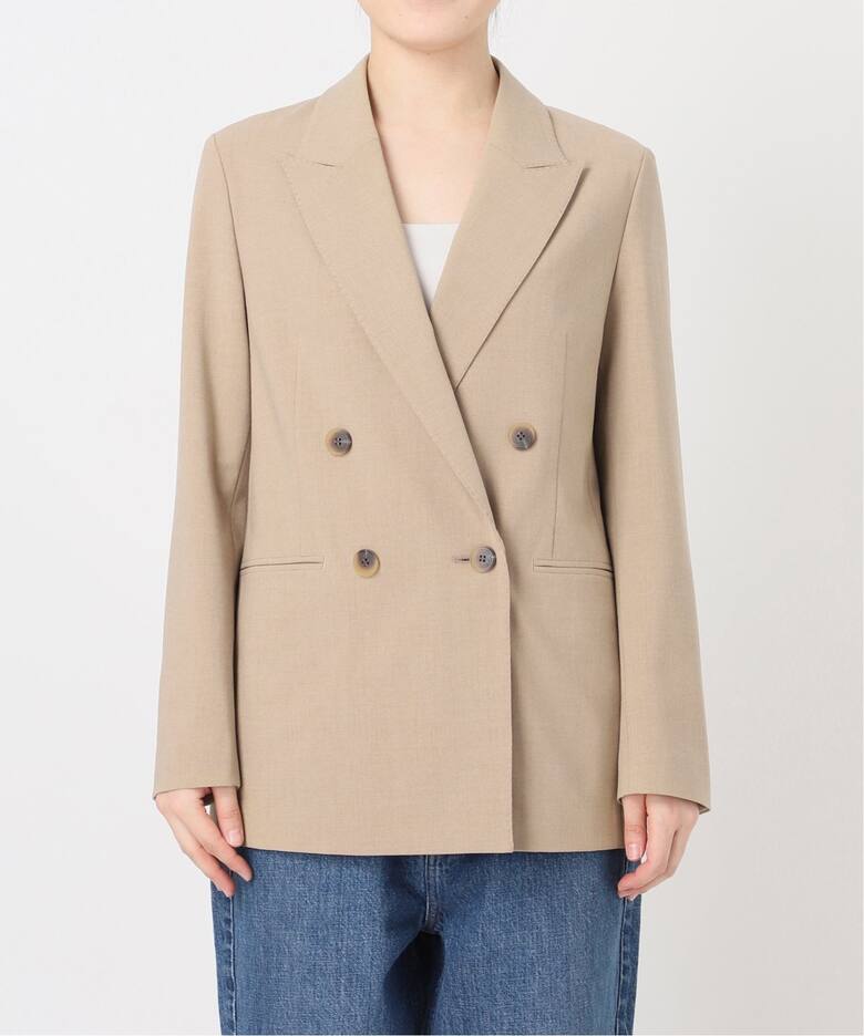 プレーンウィーブダブルブレストジャケット（テーラードジャケット  