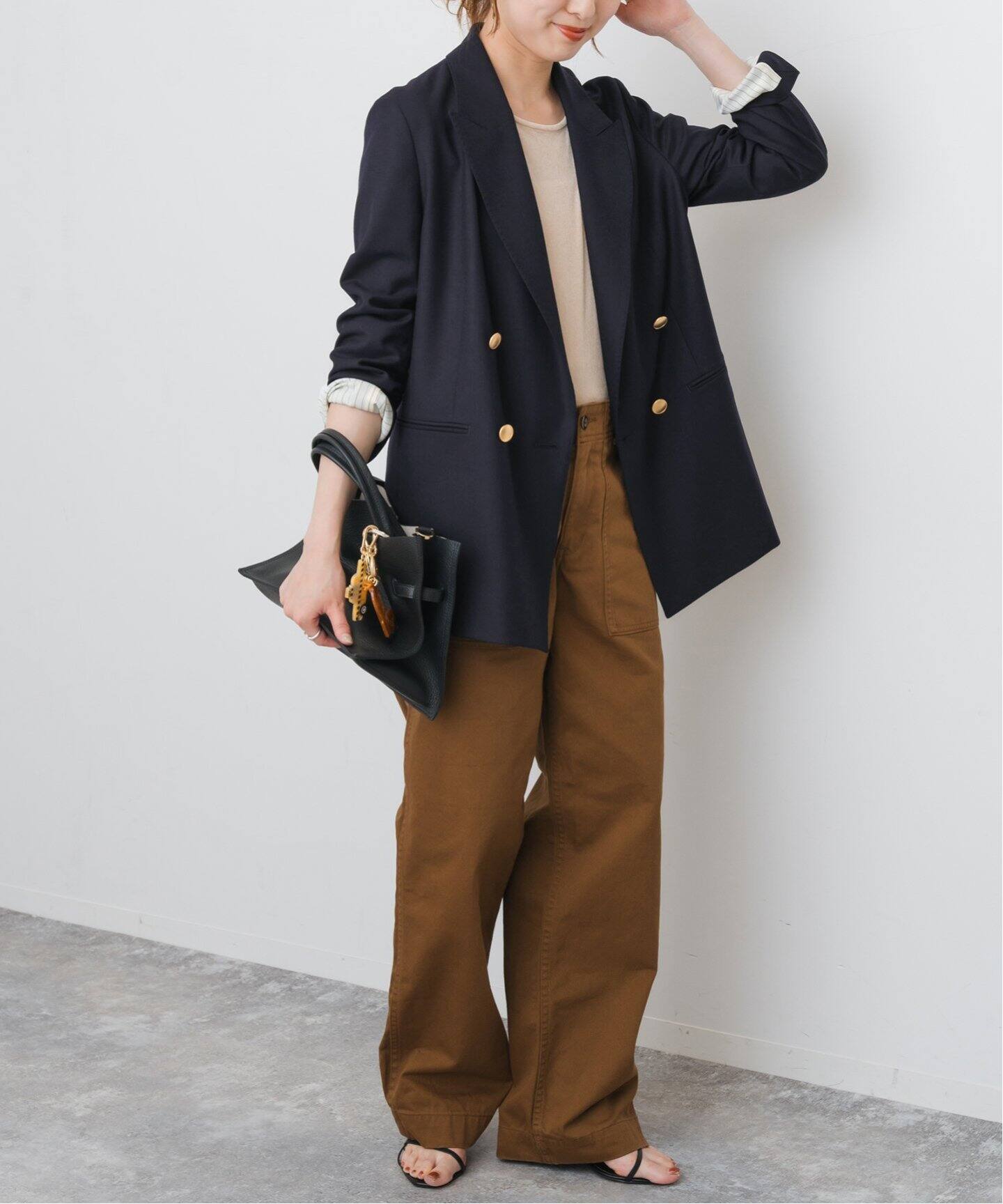 2024AW✨Spick & Span ウールブレンドダブルブレストジャケット 予約》ウールブレンドダブルブレストジャケット（テーラード