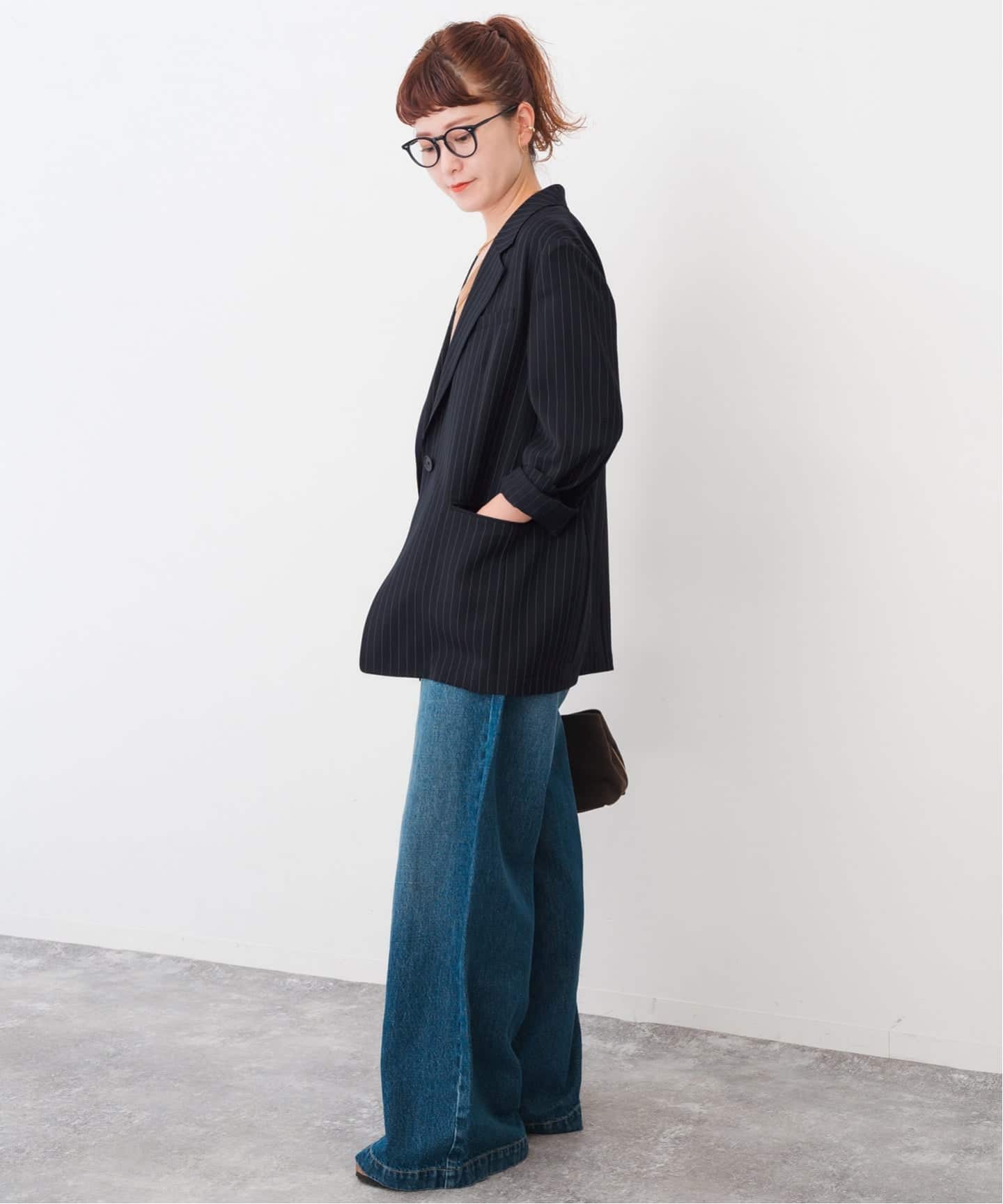未使用　Spick&Span Visストレッチパフスリーブジャケットネイビー38 未使用 Spick&Span Visストレッチパフスリーブジャケット