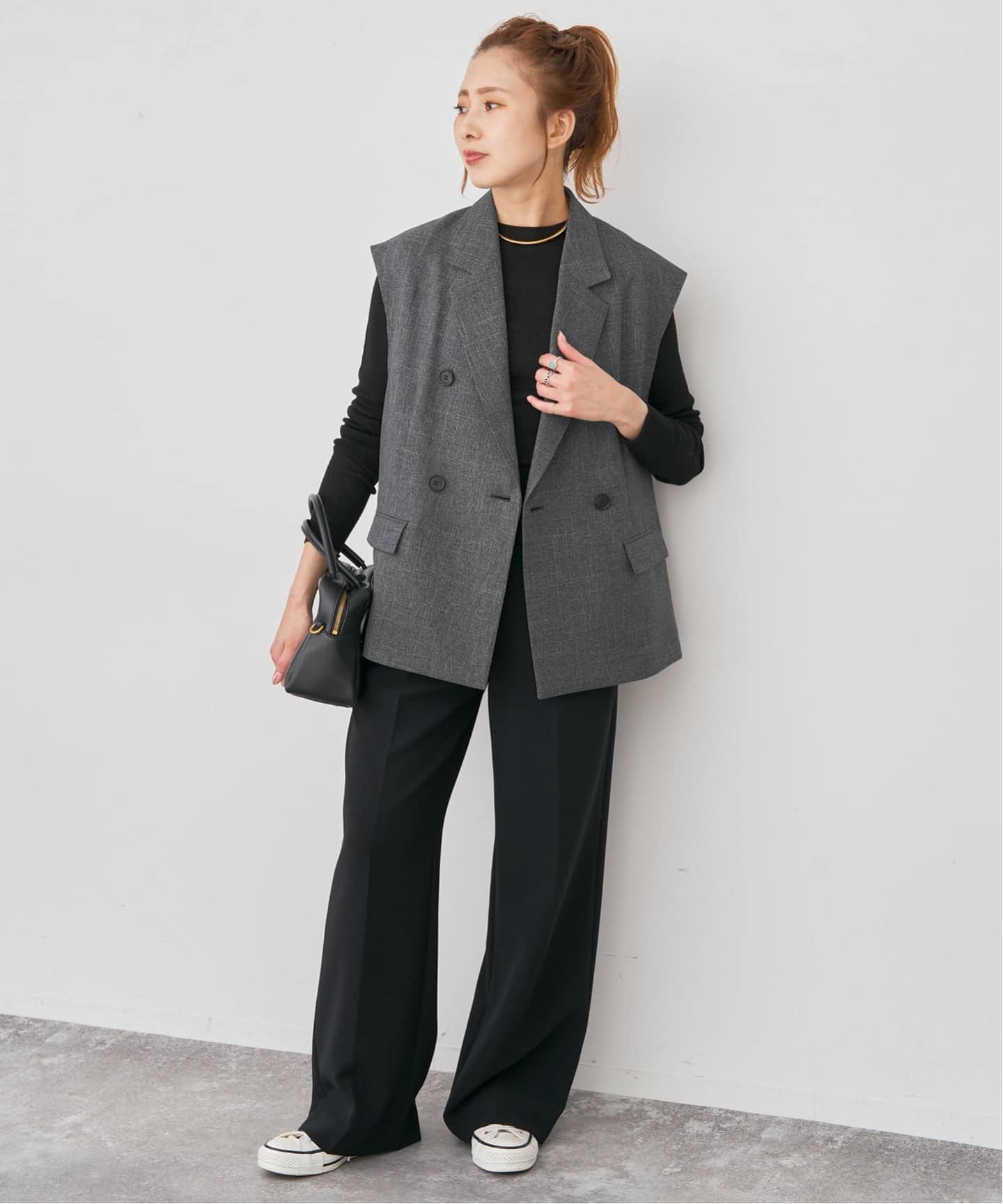 【超美品】Spick and Span グレー ダブルブレストジレ ジャケット Spick & Span｜メランジダブルブレストジレ | Rakuten Fashion