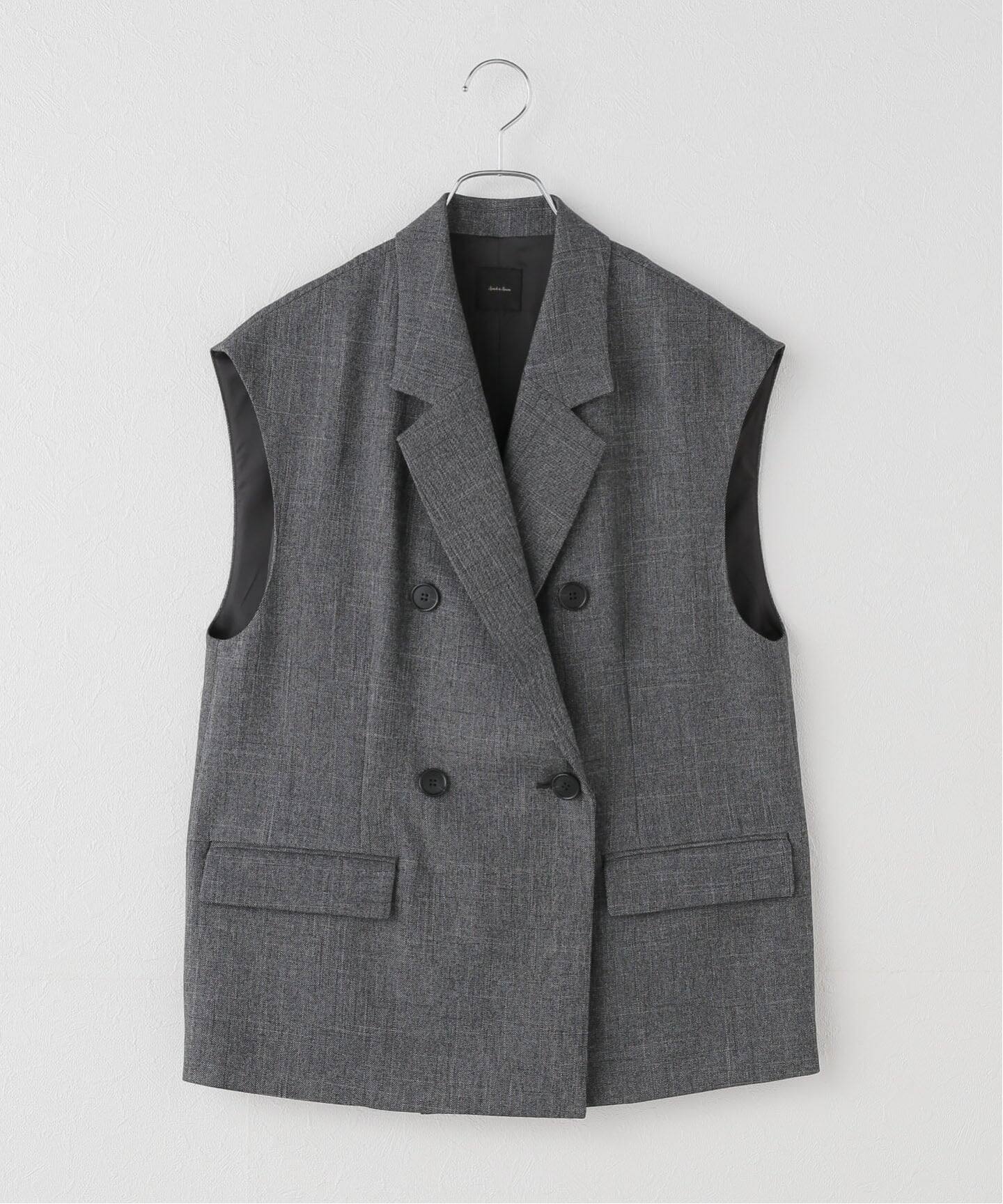 新品タグ付き【Spick and Span】メランジダブルブレストジレ スピック＆スパン Spick & Span メランジダブルブレストジレ