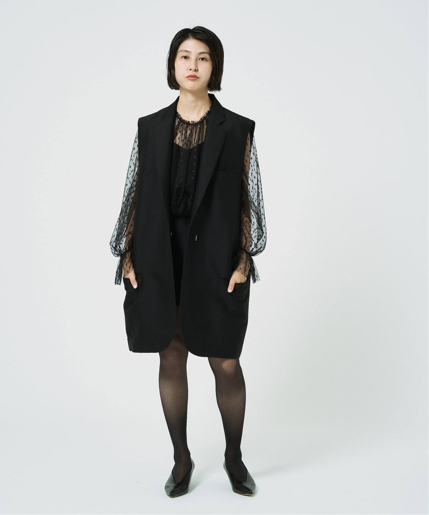 HARDY NOIRアルディーノアールTW二重織オーバーサイズベスト美品 HARDY NOIR（アルディーノアール） ベスト TW二重織オーバーサイズ