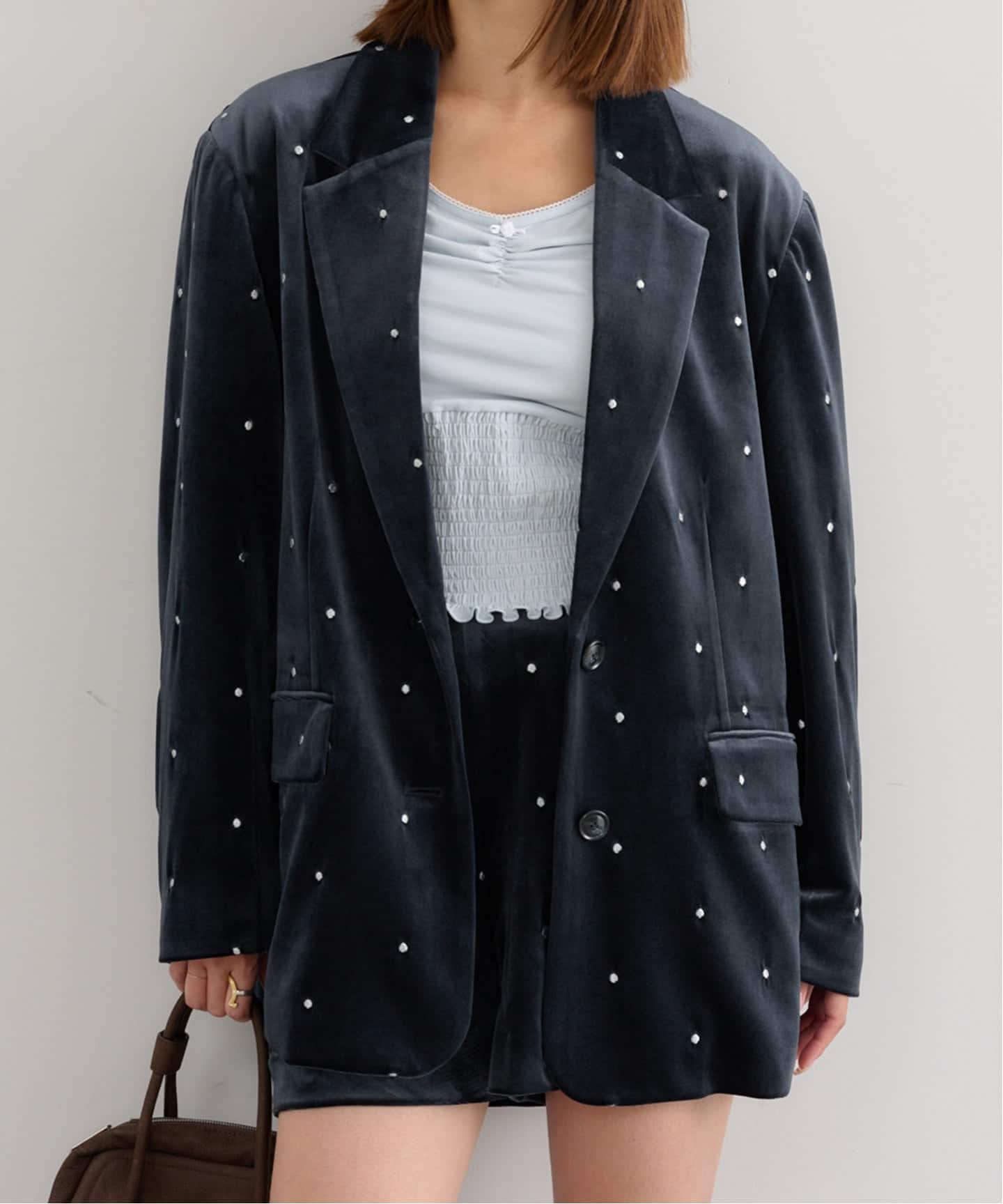 SCABAL テーラードジャケット ベロアジャケット ロゴ ボタン ベルベット SCABAL テーラードジャケット ベロアジャケット ロゴ ボタン