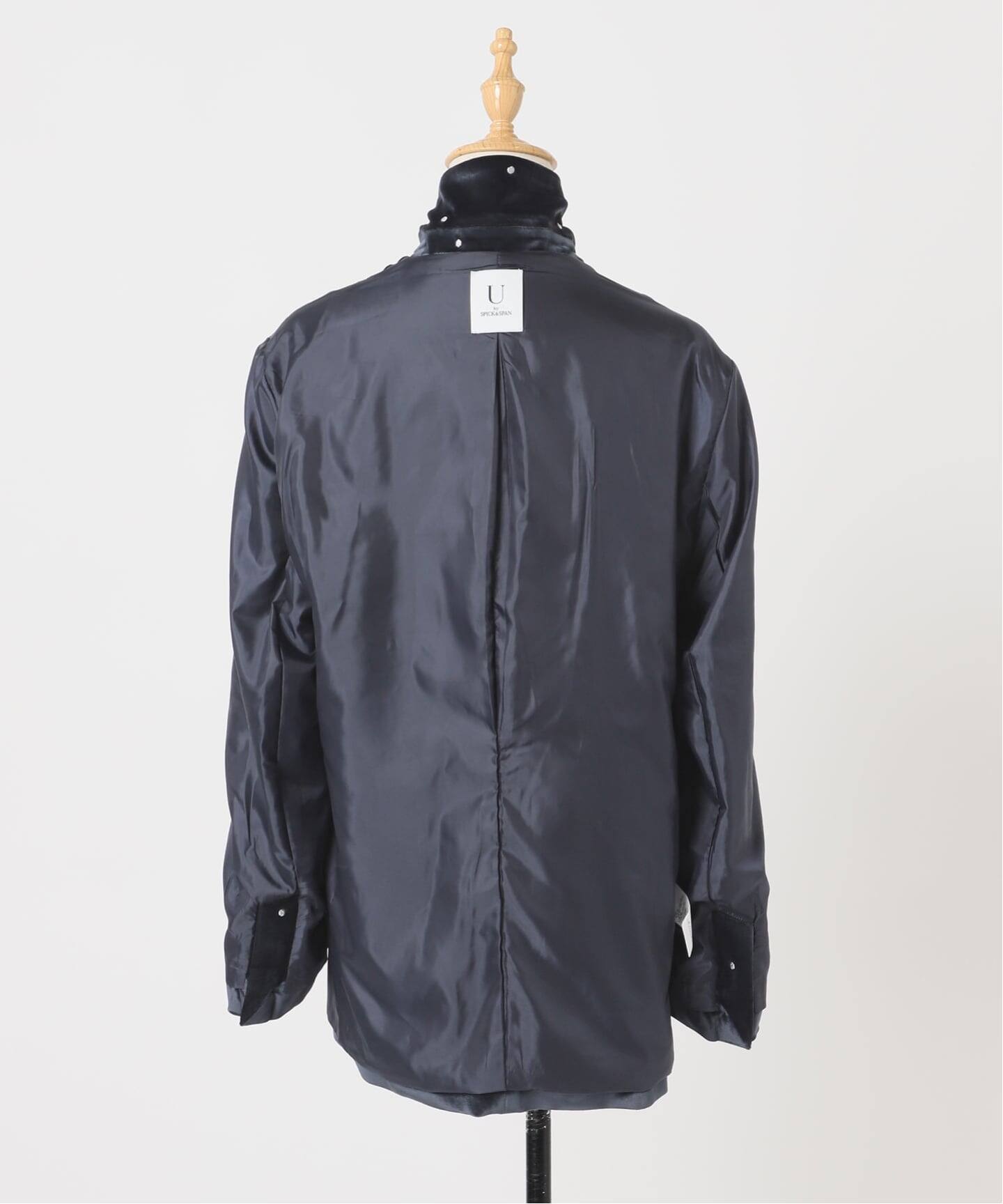 ドット刺繍ベロアジャケット（テーラードジャケット）｜U by