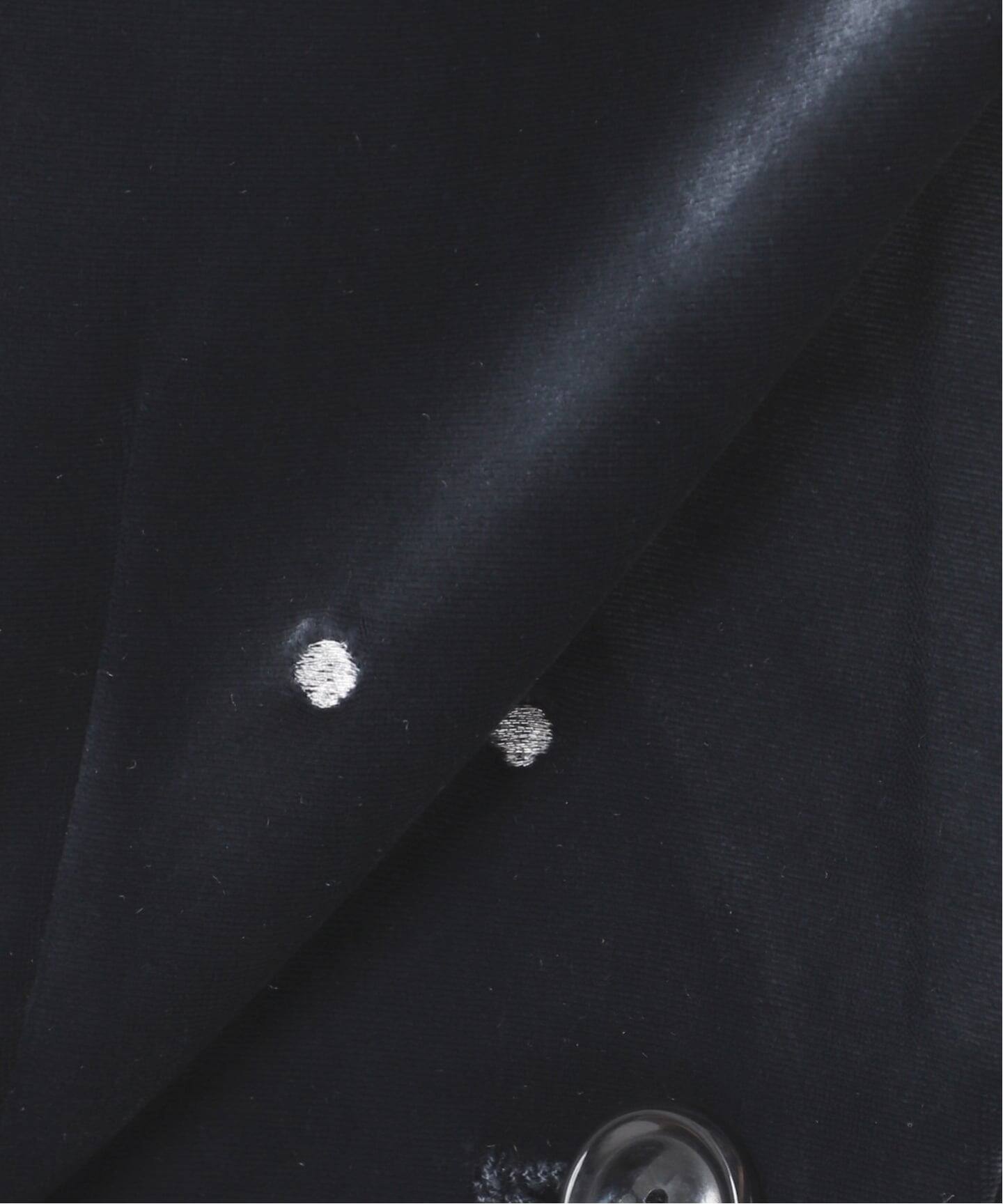 ドット刺繍ベロアジャケット（テーラードジャケット）｜U by