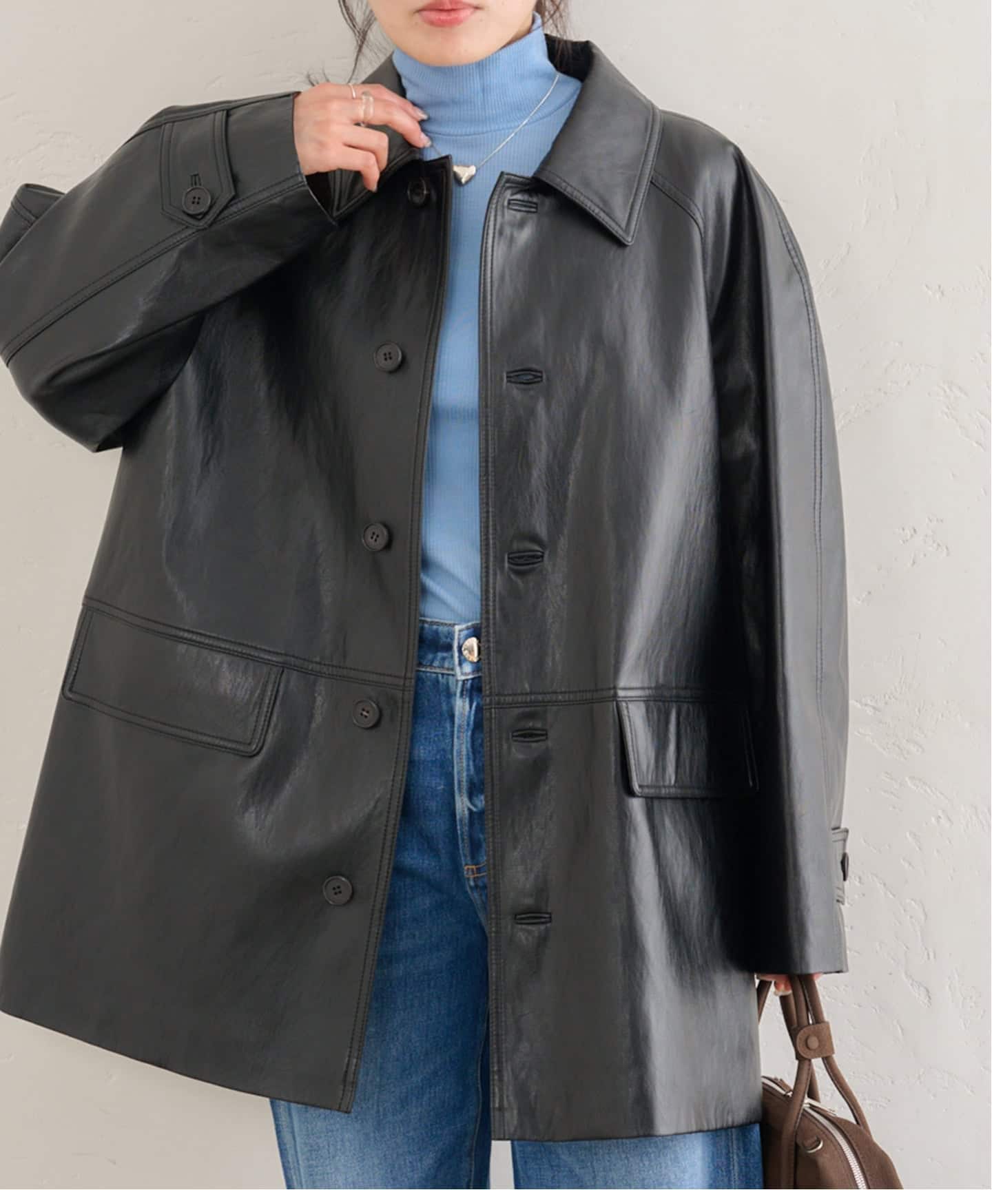 ジャケット・アウター Dunst UNISEX LEATHER HALF JACKET Dunst UNISEX LEATHER HALF JACKET