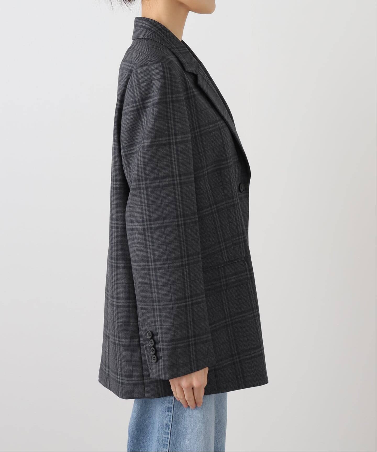 グレンチェックシングルジャケット（テーラードジャケット