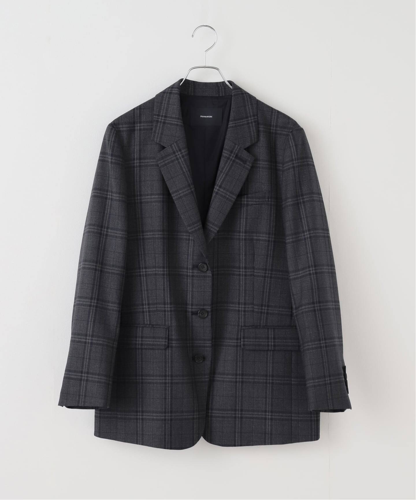 【 フレームワーク 】テーラードジャケット グレンチェック 入園式 卒園 グレー フレームワーク 】テーラードジャケット グレンチェック 入園式