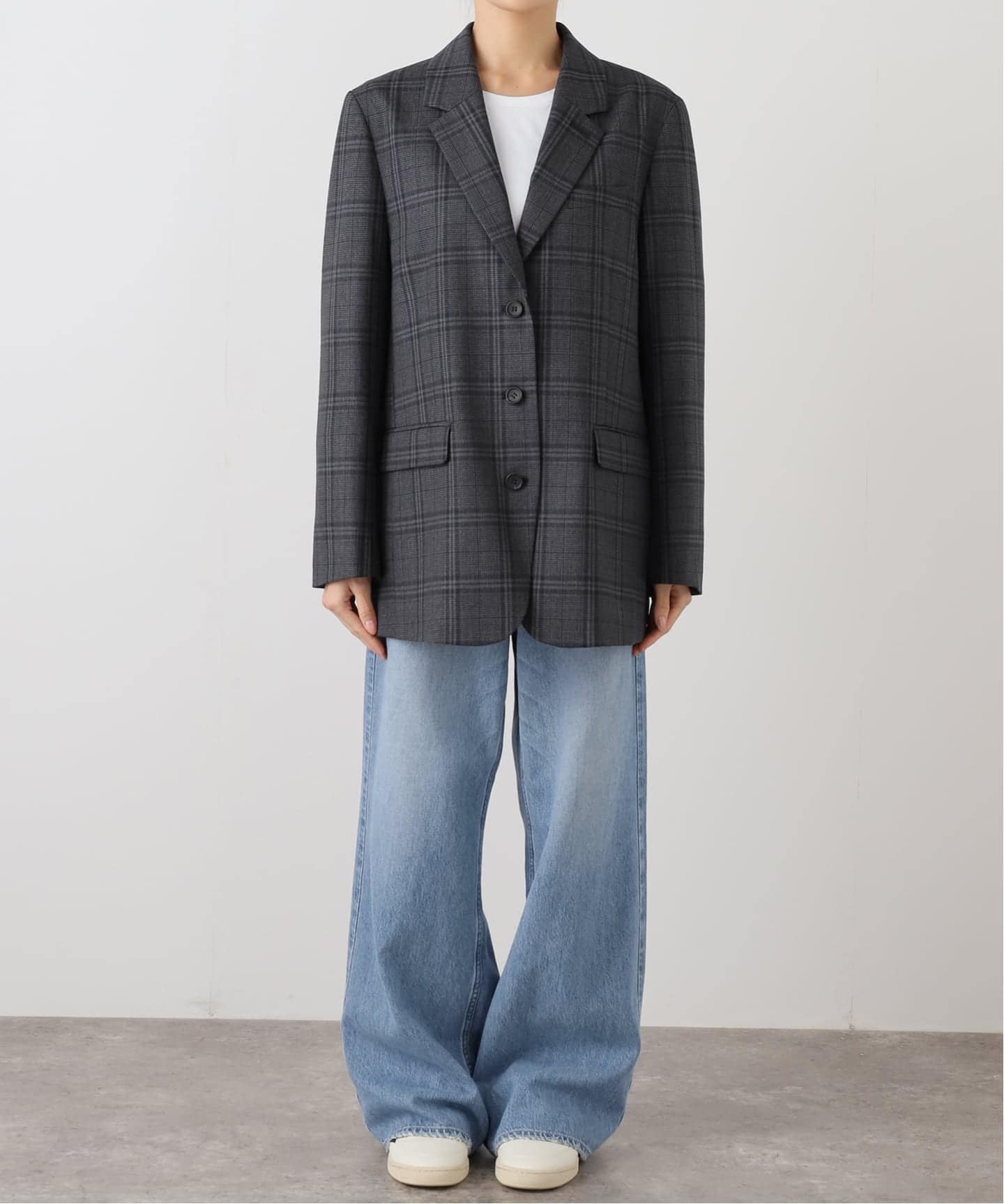 【 フレームワーク 】テーラードジャケット グレンチェック 入園式 卒園 グレー グレンチェックシングルジャケット（テーラードジャケット