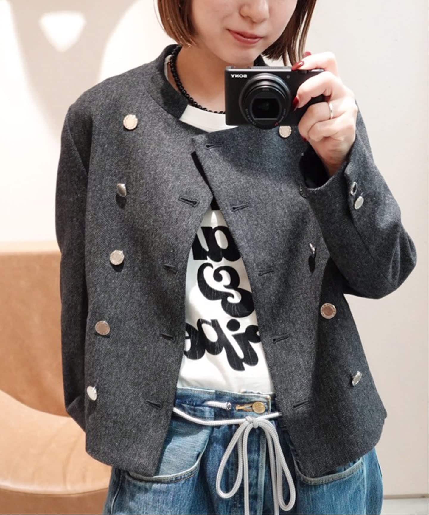 12/7.8 タイムセール！Framework クチュールドアダムツイードコート COUTURE D`ADAM/クチュールドアダム 別注ヘリンボーンクラシック