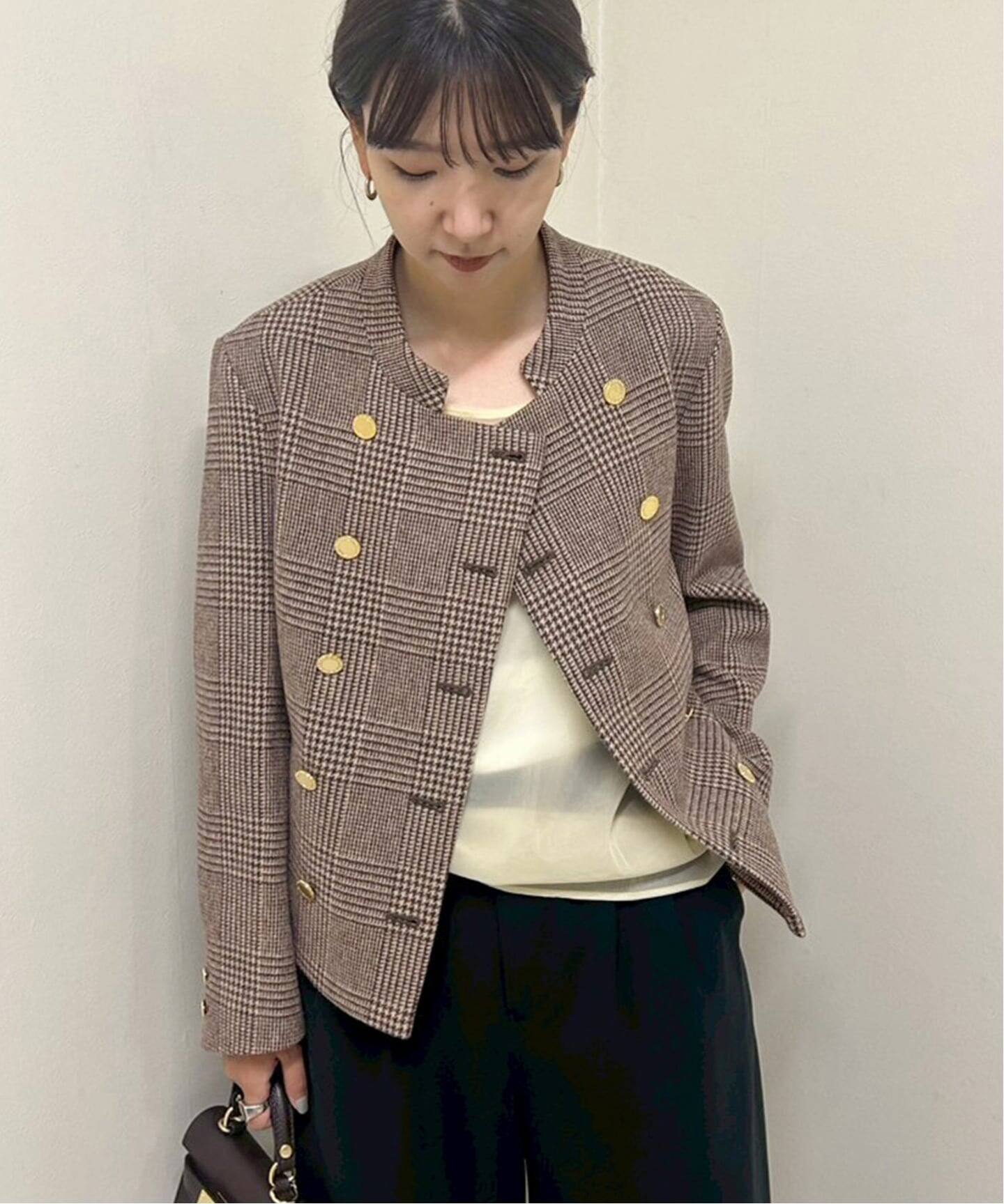 極美品✨ADORE リバーグレンチェックジャケットコートアルパカ シルク M 極美品✨ADORE リバーグレンチェックジャケットコートアルパカ シルク