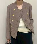 COUTURE D`ADAM/クチュールドアダム 別注アルパカコンウールグレンチェックジャケット