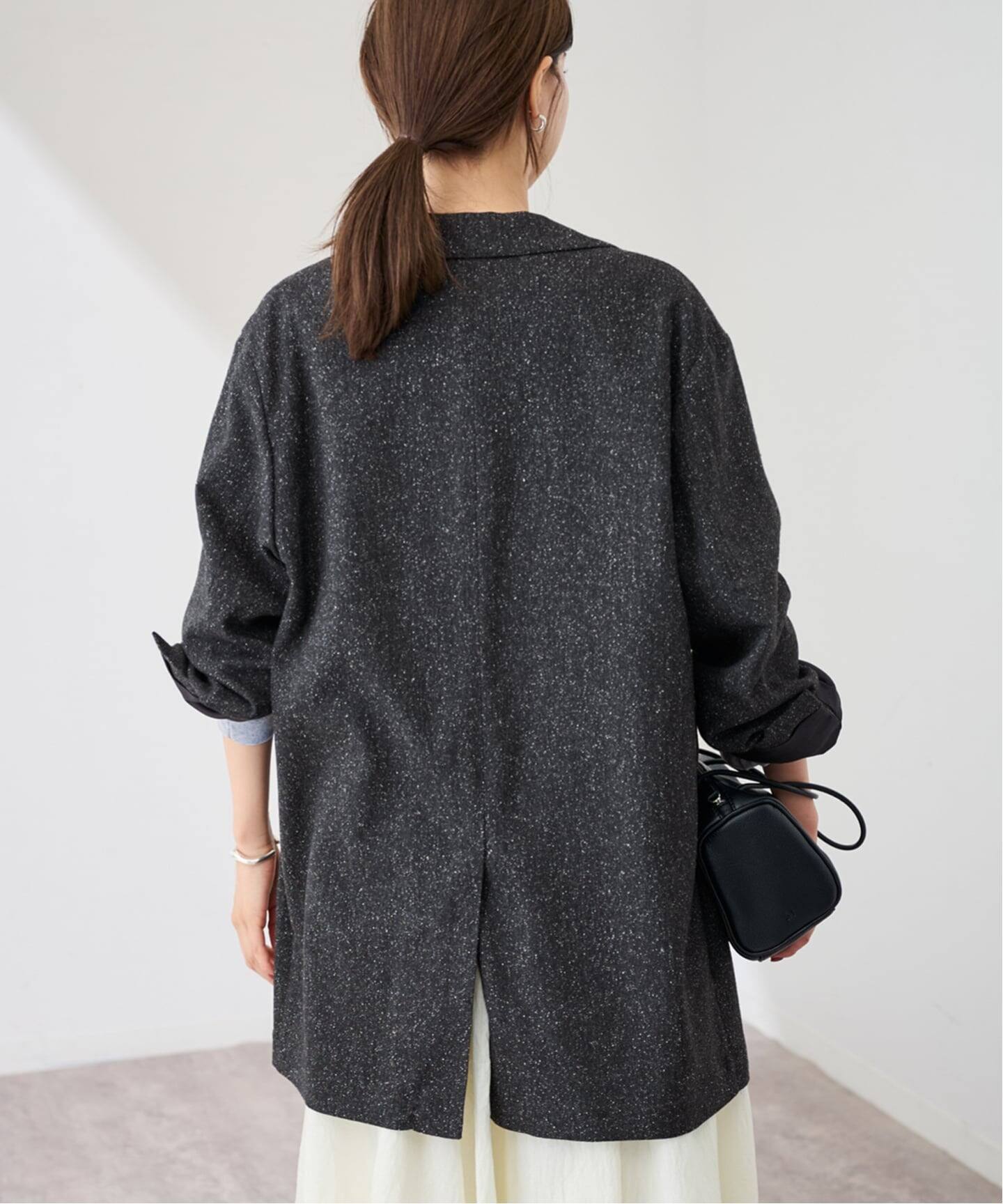 クチュールドアダム/ビックジャケットシルクネップヘリンボーン新品未使用 COUTURE D`ADAM/クチュールドアダム BIG JK silkmep herringborn