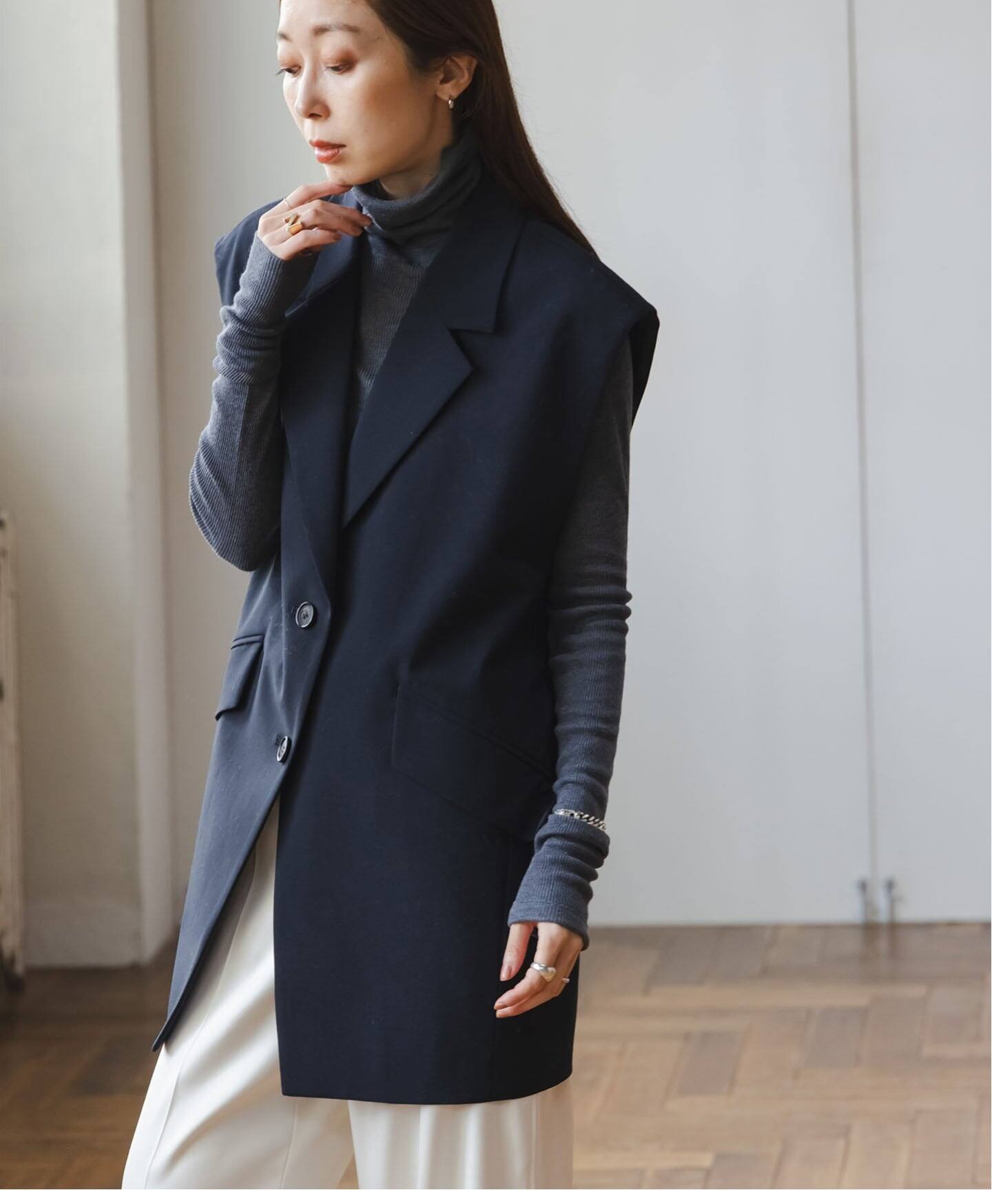 ※リコピン※コクーンシルエットオーバージレ コクーンシルエットオーバージレ（ジレ）｜NOBLE（ノーブル）の