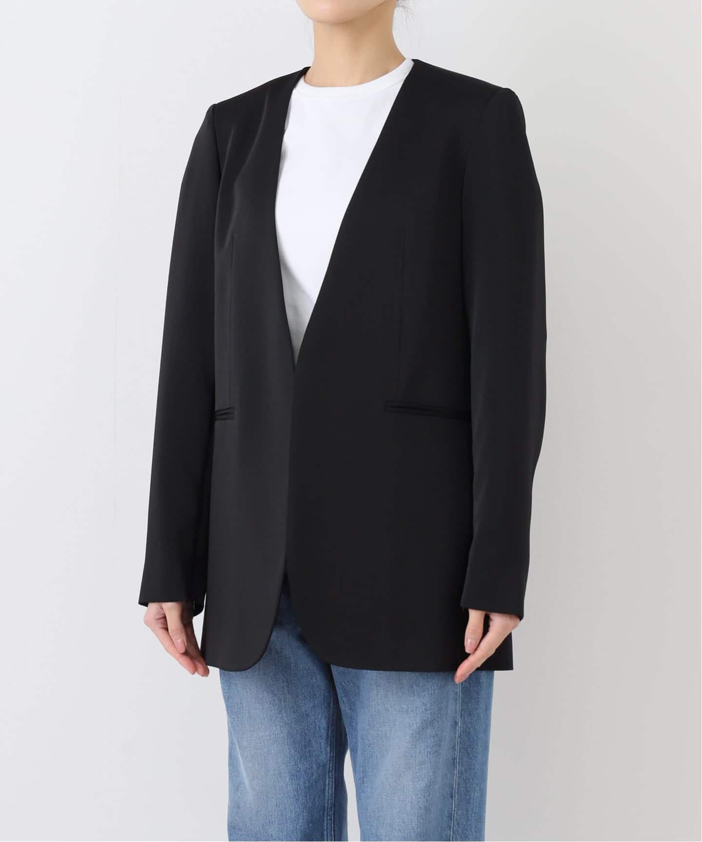 追加2》スリーブスリットケープジャケット（ノーカラージャケット