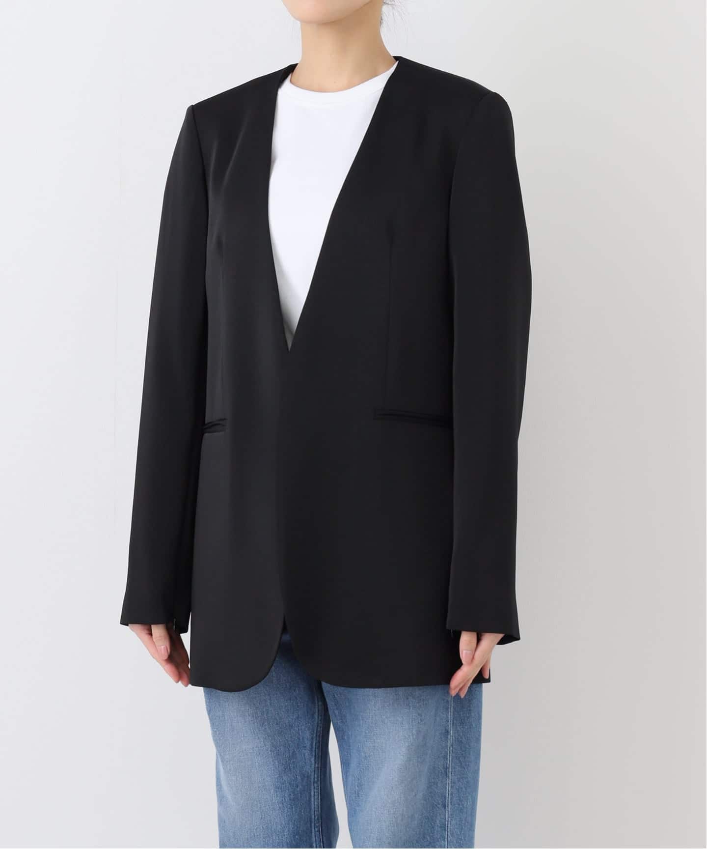 【未使用タグ付】スリーブスリットケープジャケット スリーブスリットケープジャケット（ノーカラージャケット