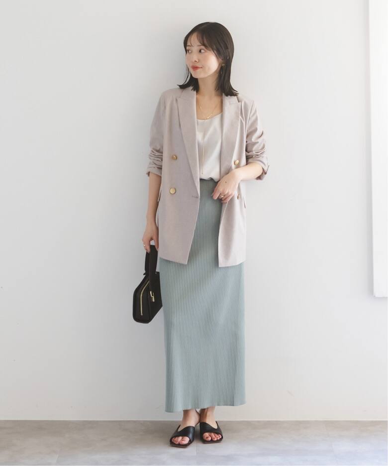 追加》麻ストレッチピークドラペルダブルジャケット（テーラード  