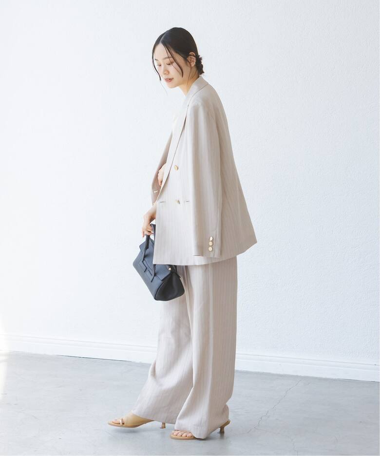 追加予約》麻ストレッチピークドラペルダブルジャケット（テーラード  