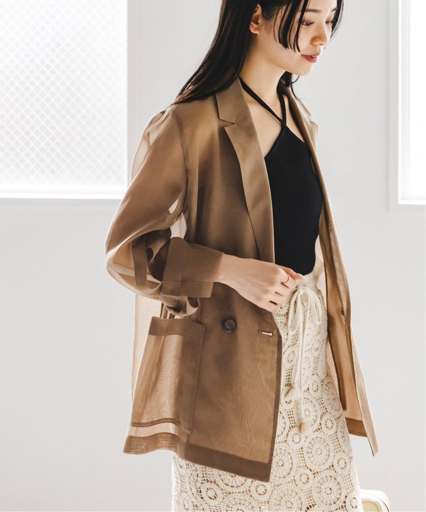 追加》ソフトオーガンジーシアージャケット 2（テーラードジャケット