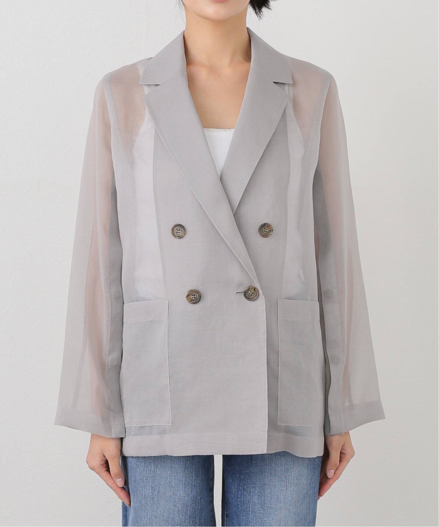 追加》ソフトオーガンジーシアージャケット 3（テーラード