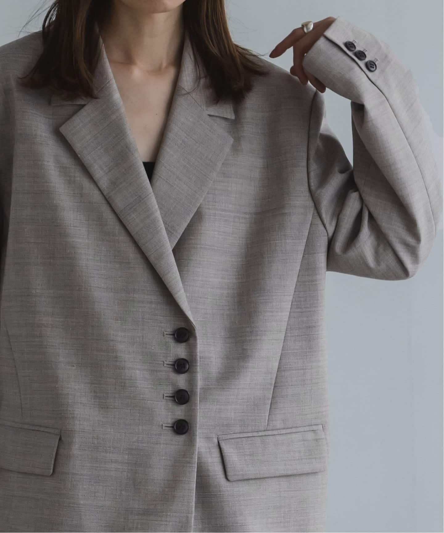 希少完売品✨エルネスト リネン テーラードジャケット made in italy Louere ジャケット テーラードジャケット リネンライクシャツ