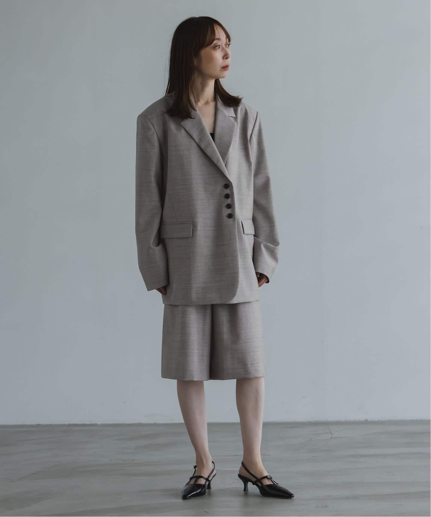 美品 イエナ ヘリンボン ダブルテーラードジャケット　38オーバーサイズ グレー 中古・古着通販】IENA (イエナ) HERRINGBONE CLASSIC ジャケット