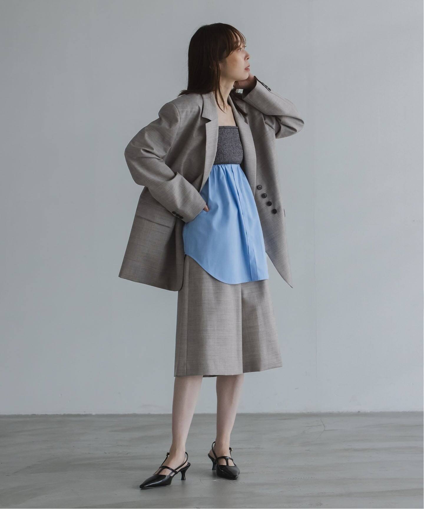 ELENI/エルニ ウールモヘアオーバージャケット（テーラードジャケット