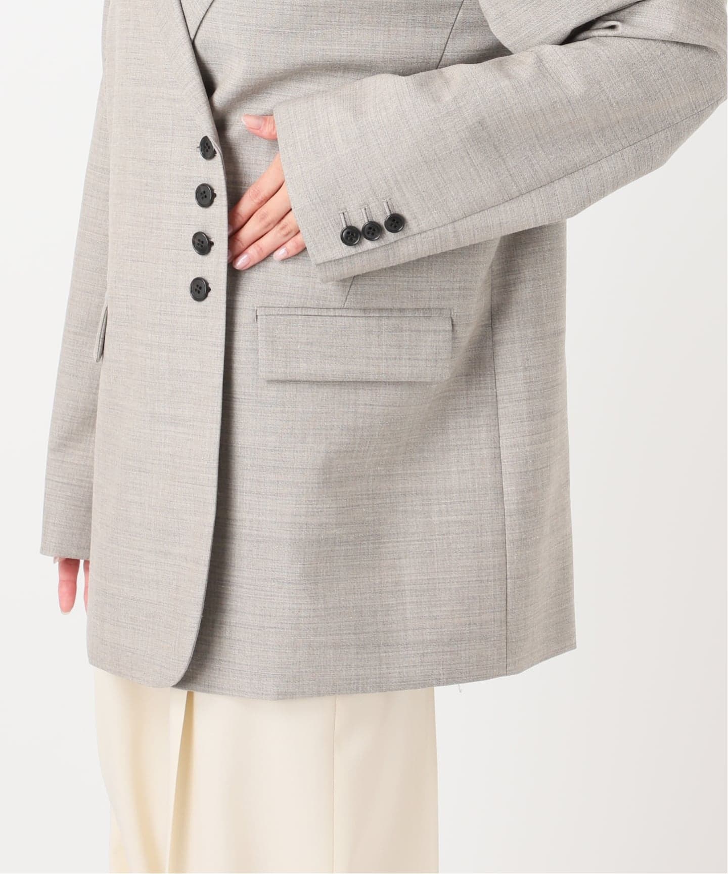 NOBLE ELENI/エルニ ウールモヘヤポプリンジャケット　サイズ38 NOBLE ELENI/エルニ ウールモヘヤポプリンジャケット サイズ38 ELENI