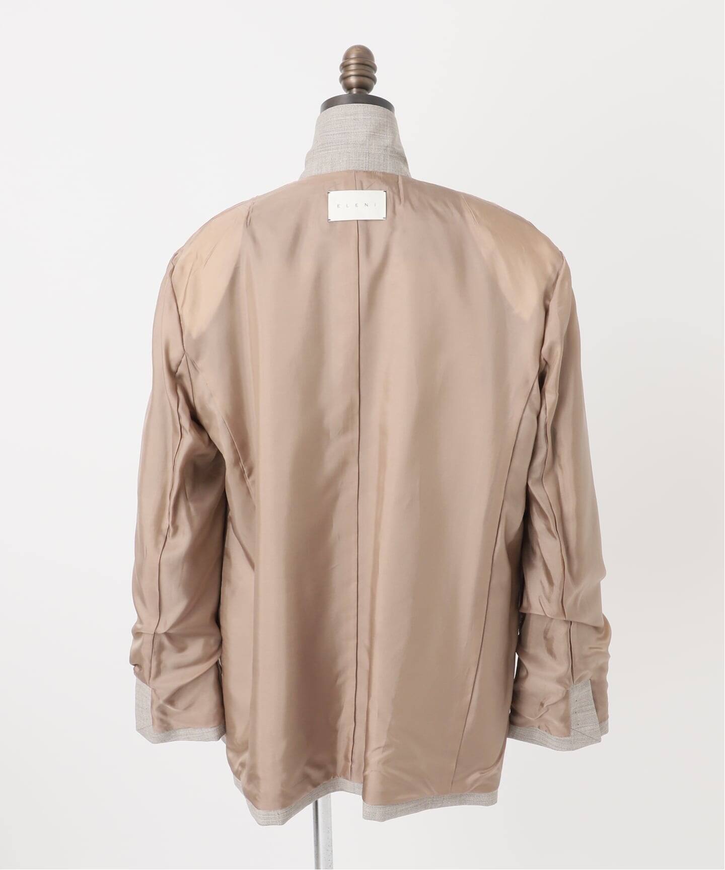 NOBLE ELENI/エルニ ウールモヘヤポプリンジャケット　サイズ38 NOBLE ELENI/エルニ ウールモヘヤポプリンジャケット サイズ38 ELENI