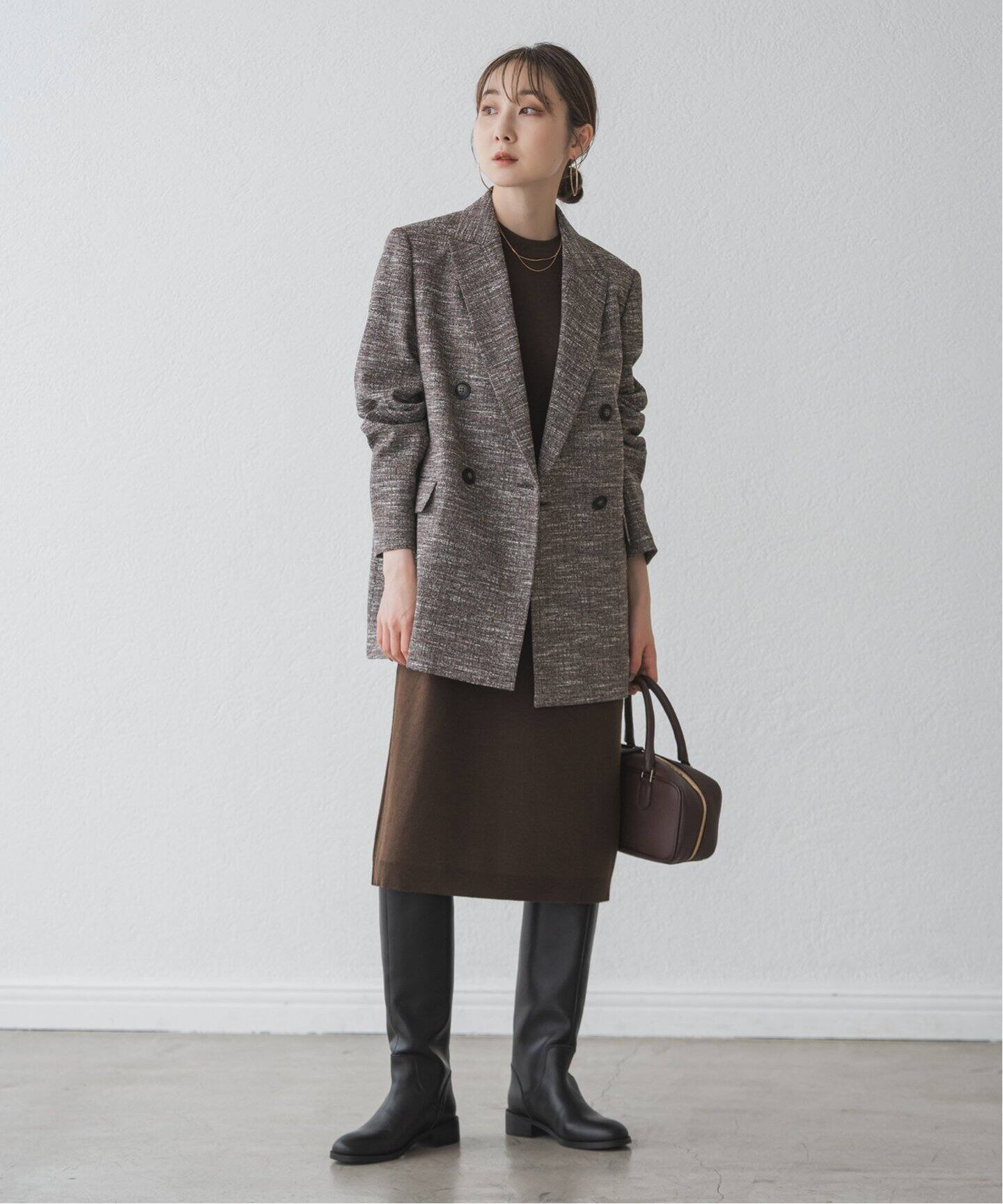 ライトツイードピークドラペルジャケット（テーラードジャケット