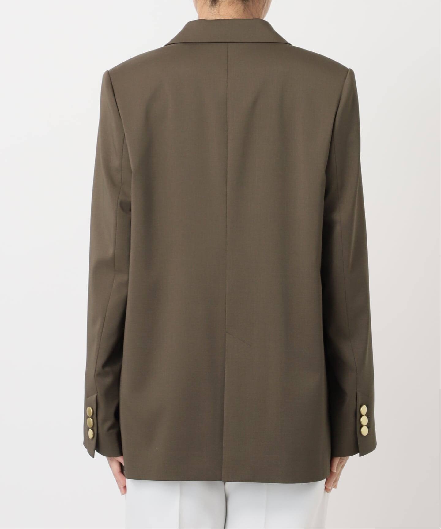 【最終出品】NOBLE エステルツイルピークドラペルジャケット　ブラウン ノーブル NOBLE エステルツイルピークドラペルジャケット