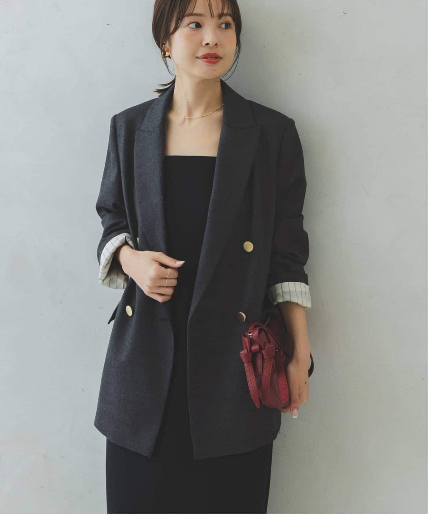 NOBLE ノーブル　ウールフラノピークドラペルジャケット 追加》《WEB・一部店舗カラー》ウールフラノピークドラペル