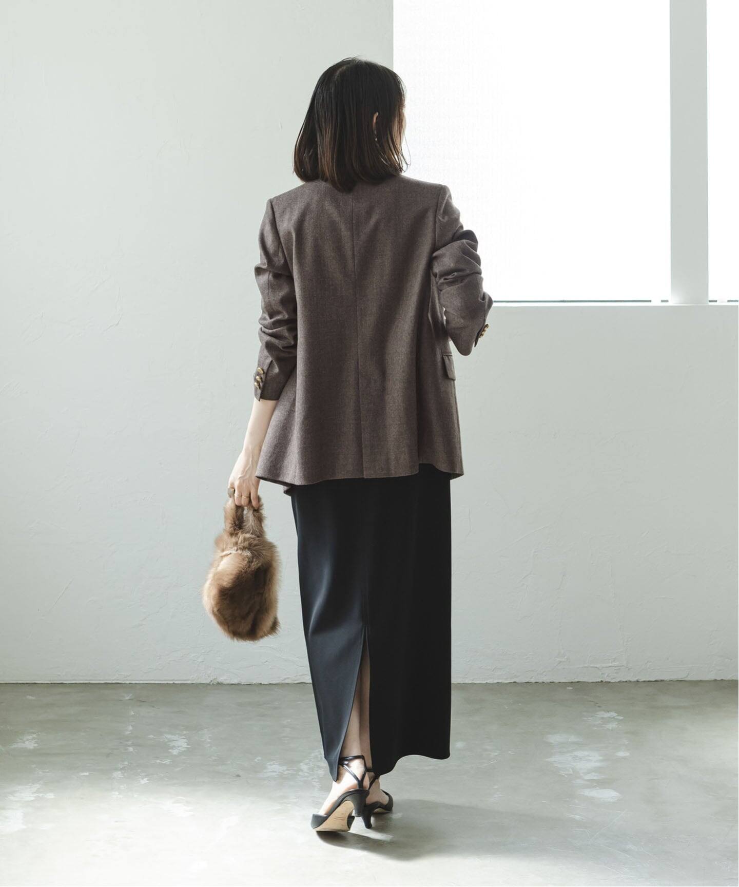 追加》《WEB・一部店舗カラー》ウールフラノピークドラペル