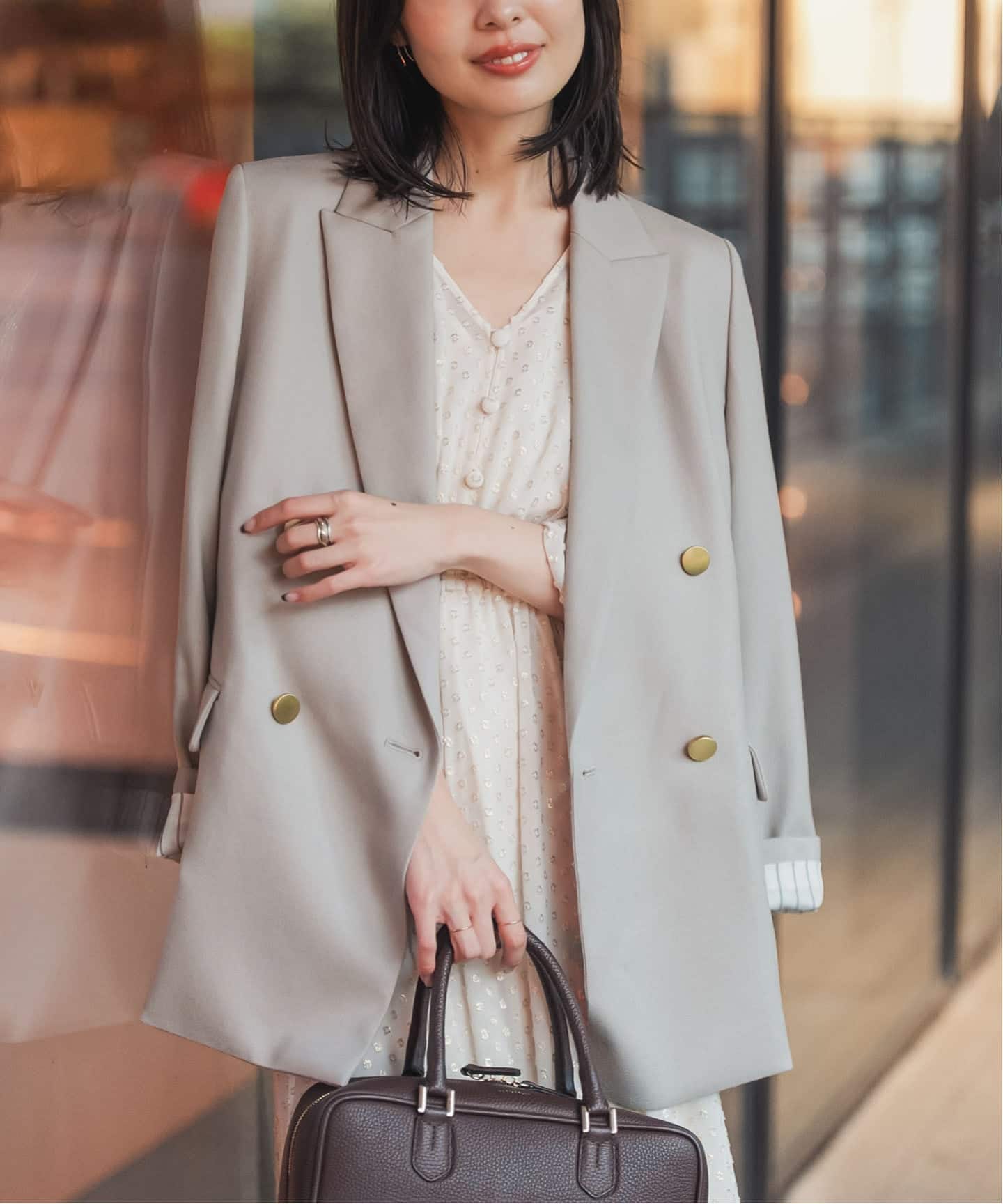 追加》《WEB・一部店舗カラー》ウールフラノピークドラペルジャケット