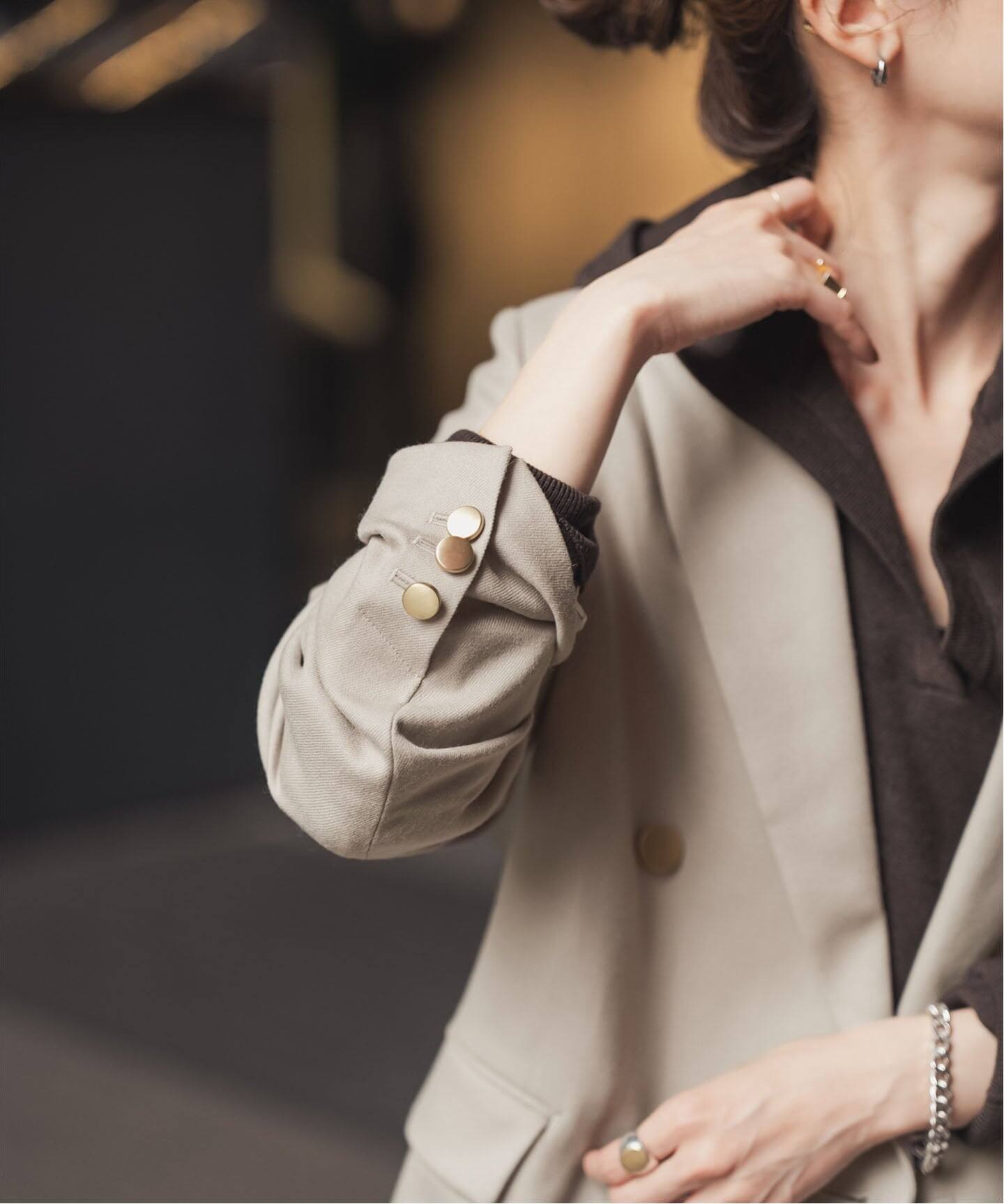 追加》《WEB・一部店舗カラー》ウールフラノピークドラペルジャケット