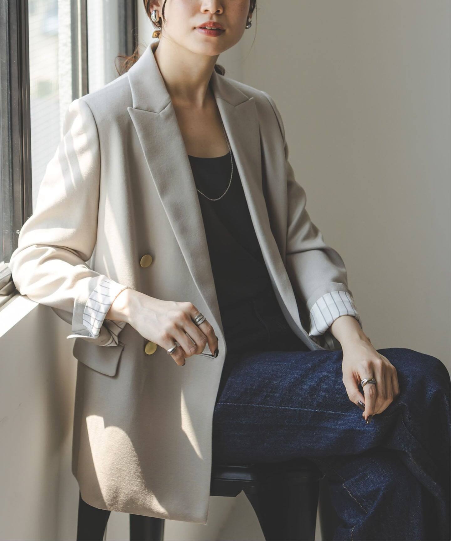 追加》《WEB・一部店舗カラー》ウールフラノピークドラペルジャケット